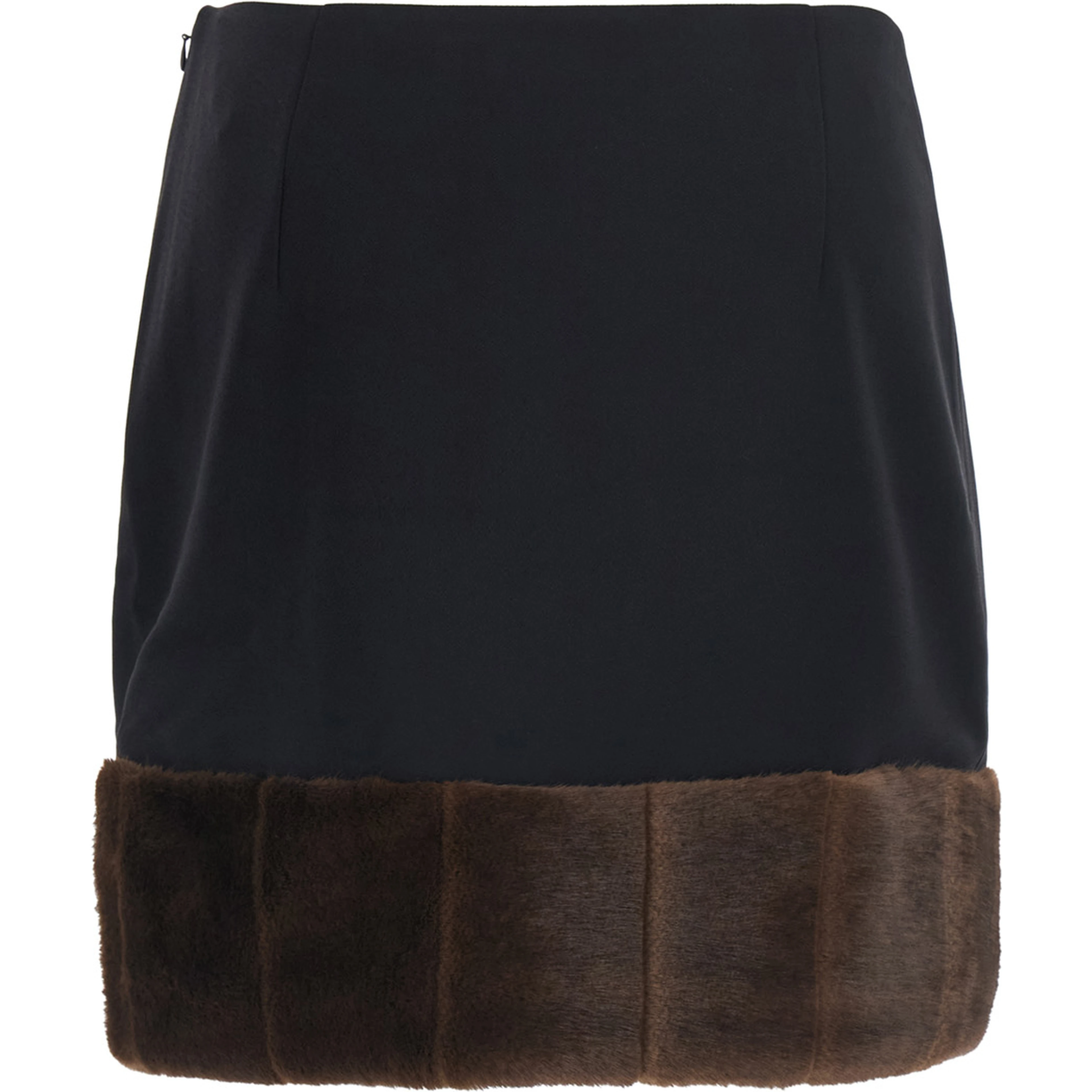 DUELLA Skirt in synthetic fur with recycled polyester composition and black color for women