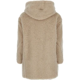 SPADINO Coat with Notched Revers and Long Sleeves in White Tech Fabric for Women