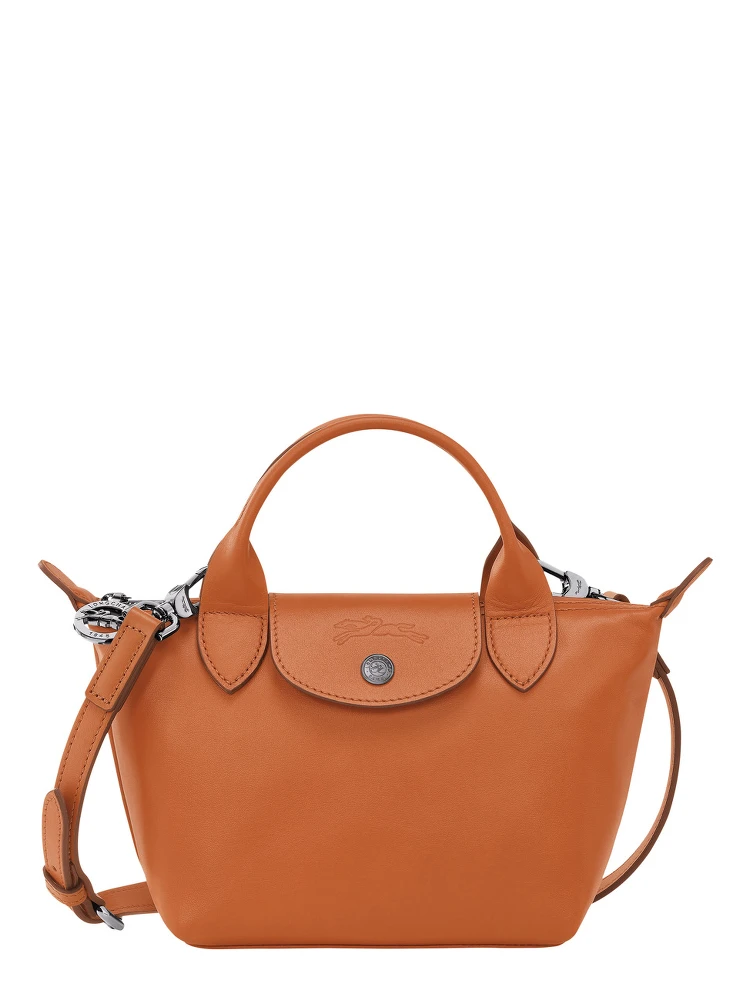 Handbag Le Pliage Xtra with Adjustable and Removable Shoulder Strap and Logo Embossed on the Front in Brown Leather for Women