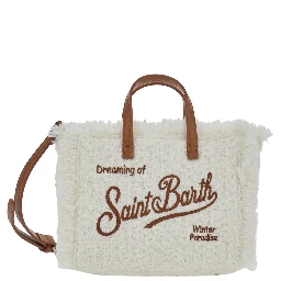 MC2 SAINT BARTH KIDS Small handbag with shoulder strap Vanity Mini Tweed in Tech Fabric white for women