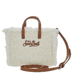 MC2 SAINT BARTH KIDS Small handbag with shoulder strap Vanity Mini Tweed in Tech Fabric white for women