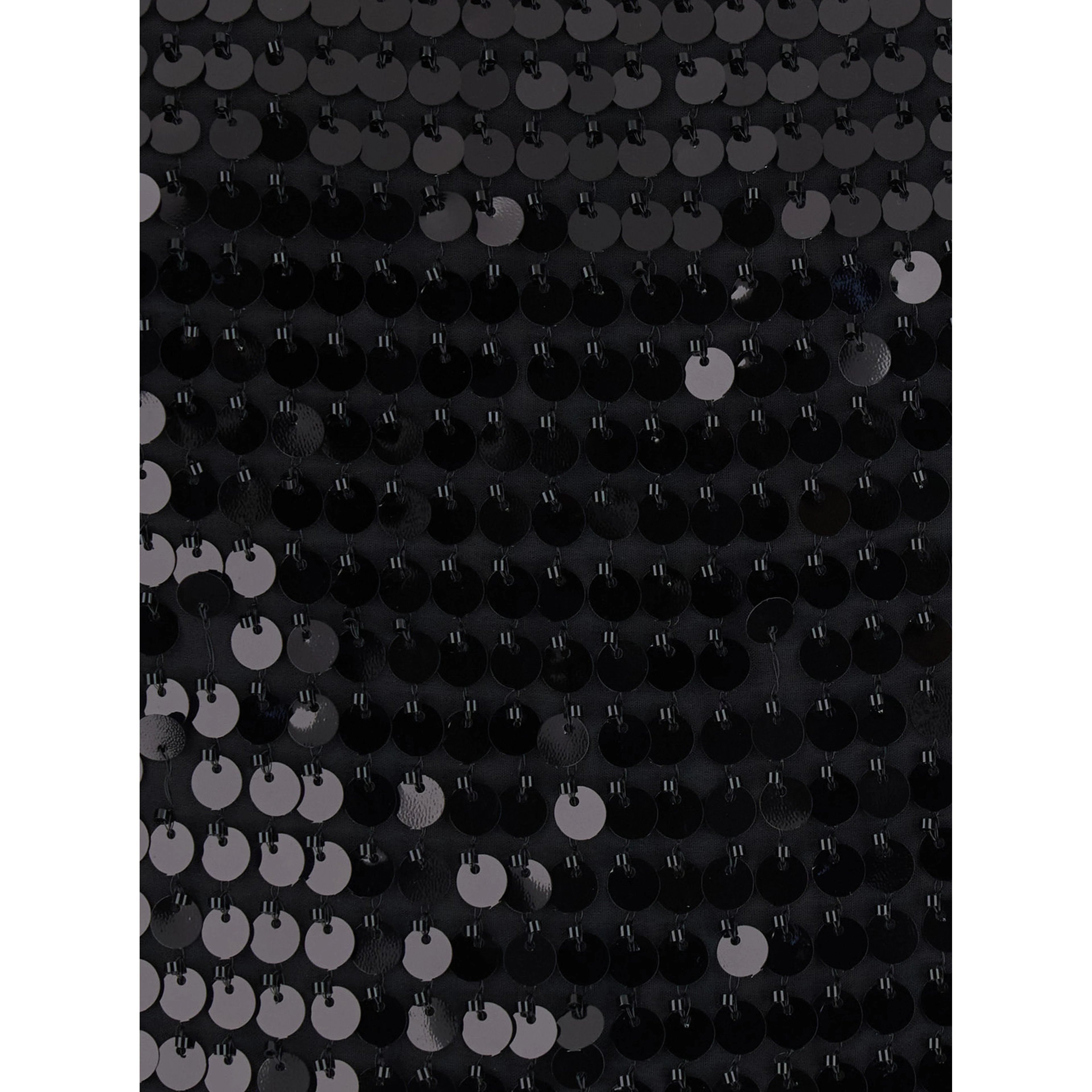 Off-shoulder top with sequins in black synthetic fabric for women