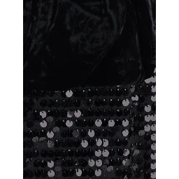 Dress SEQUINS MAXI PEPLUM with polyester fabric and black color for women