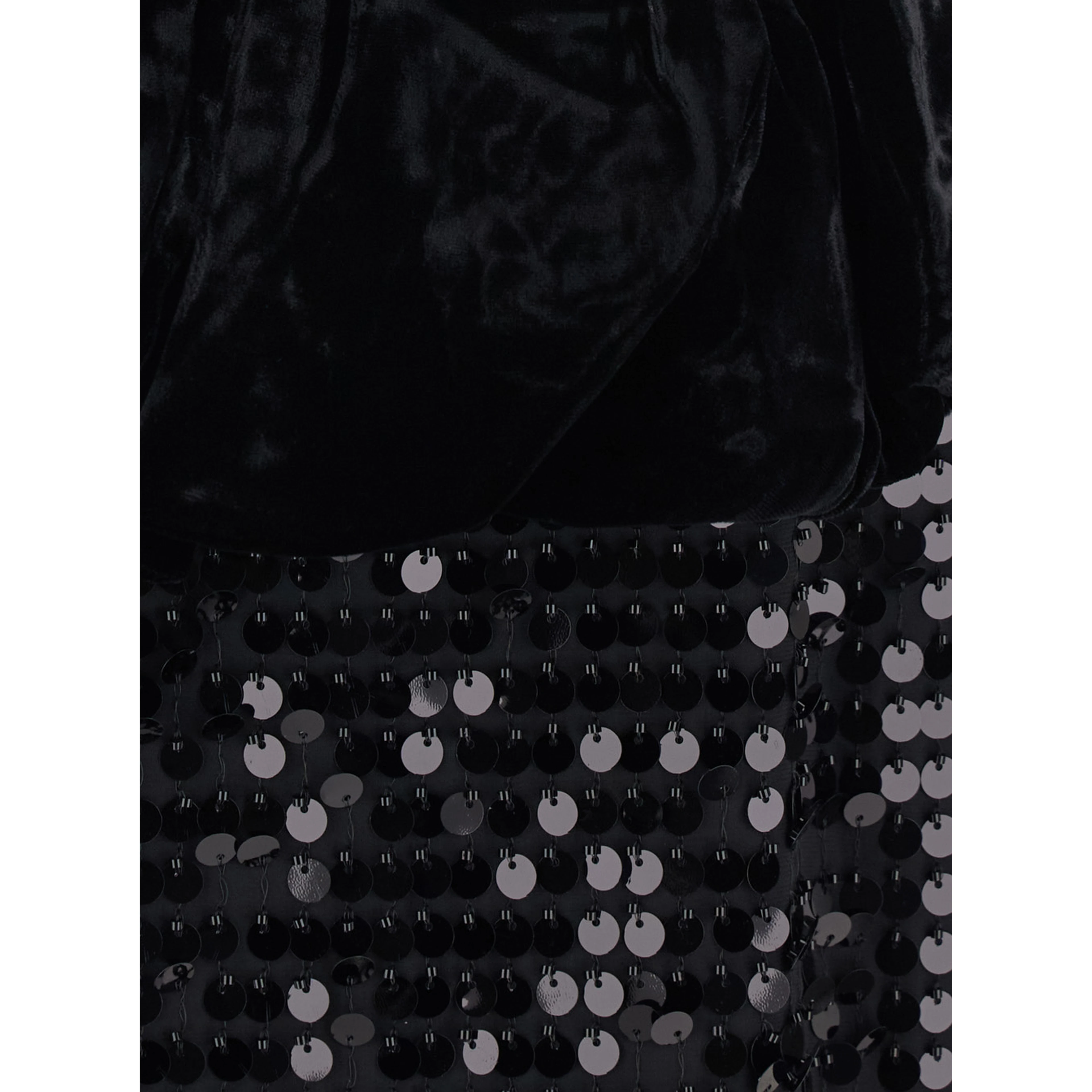 Dress SEQUINS MAXI PEPLUM with polyester fabric and black color for women