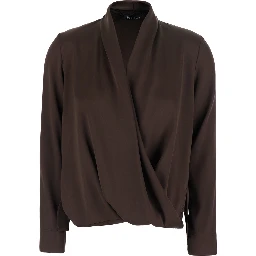Womens brown fabric wrap top