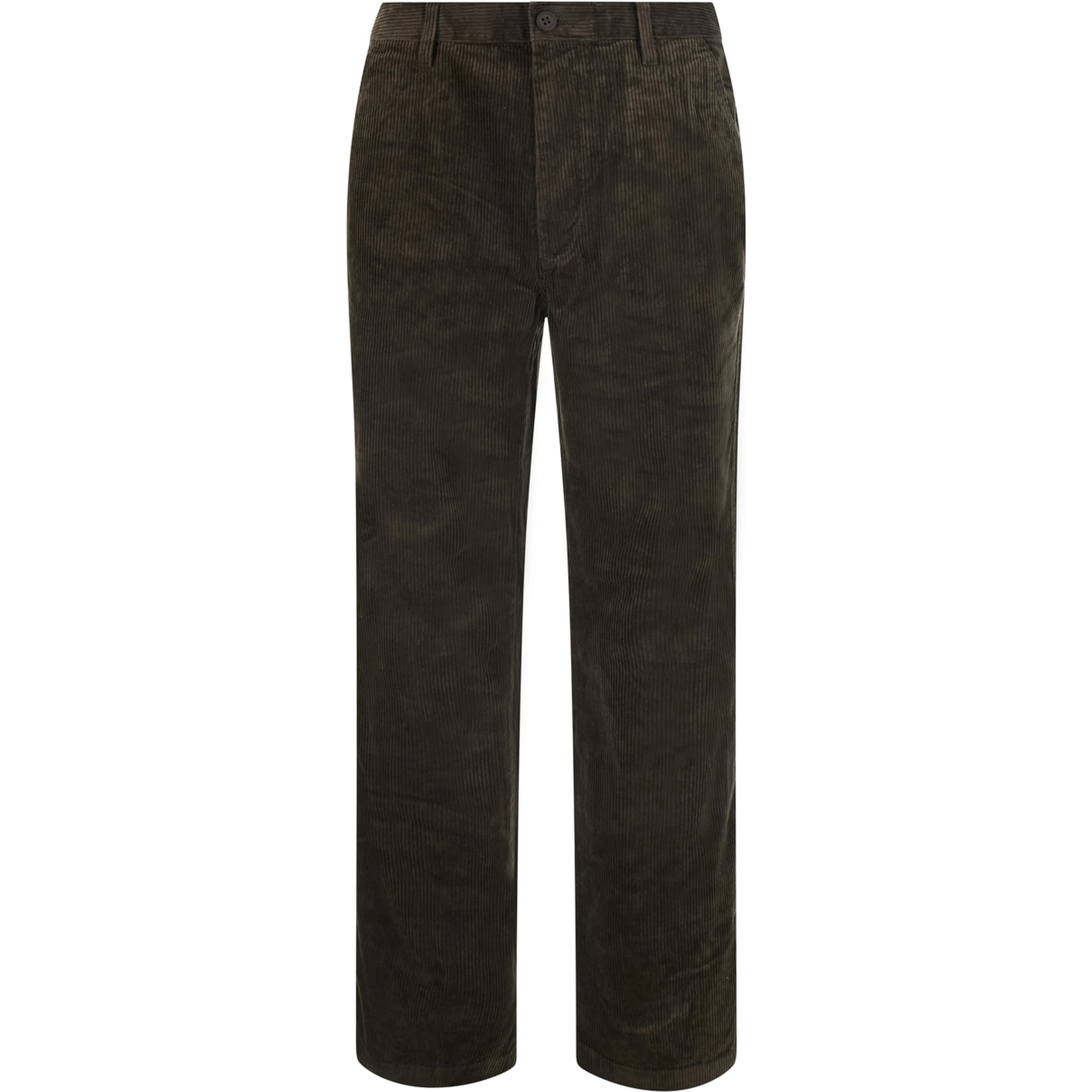 Velvet Pants with Pockets and Straight Hems in Brown for Men