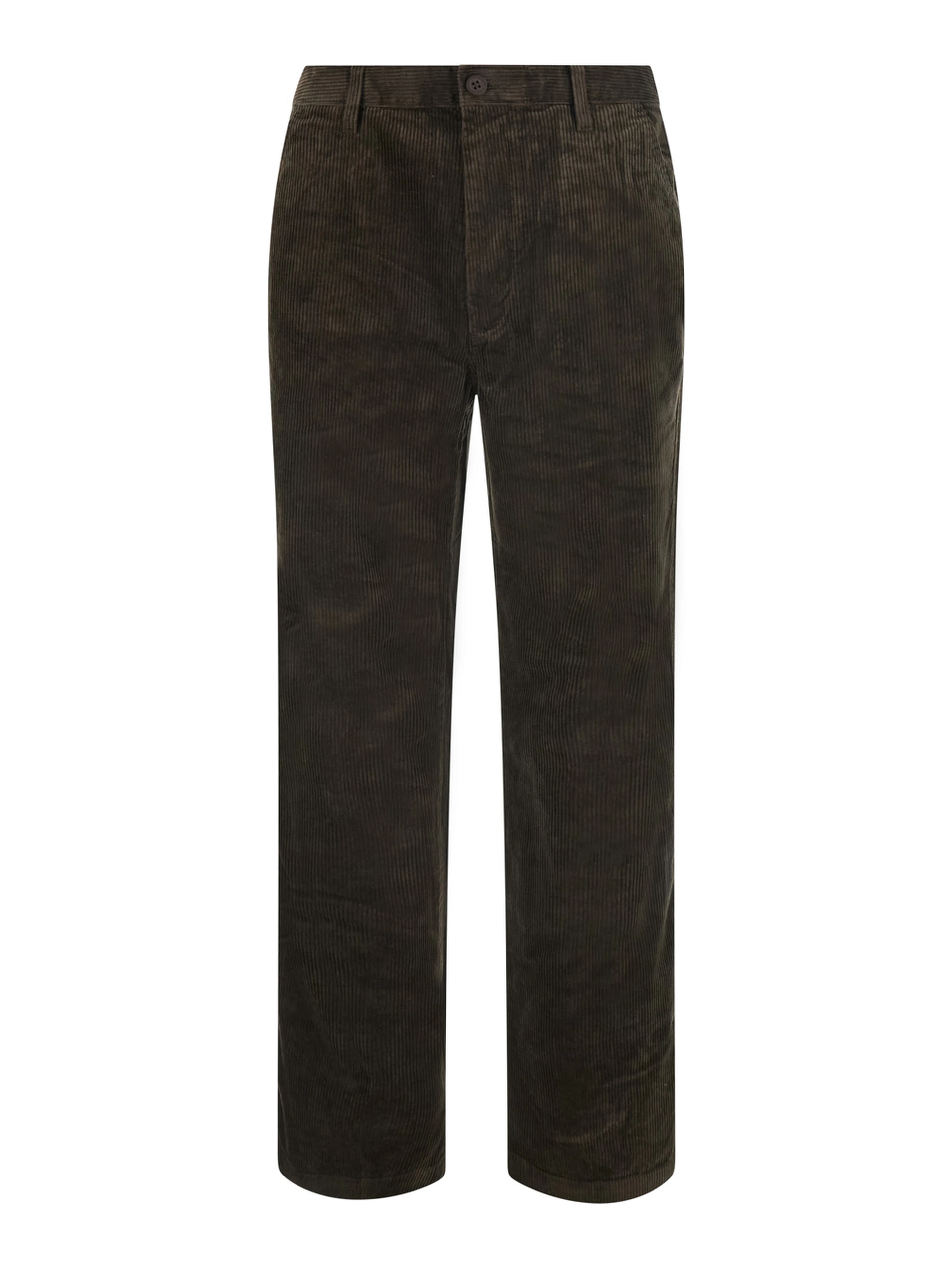 Velvet Pants with Pockets and Straight Hems in Brown for Men
