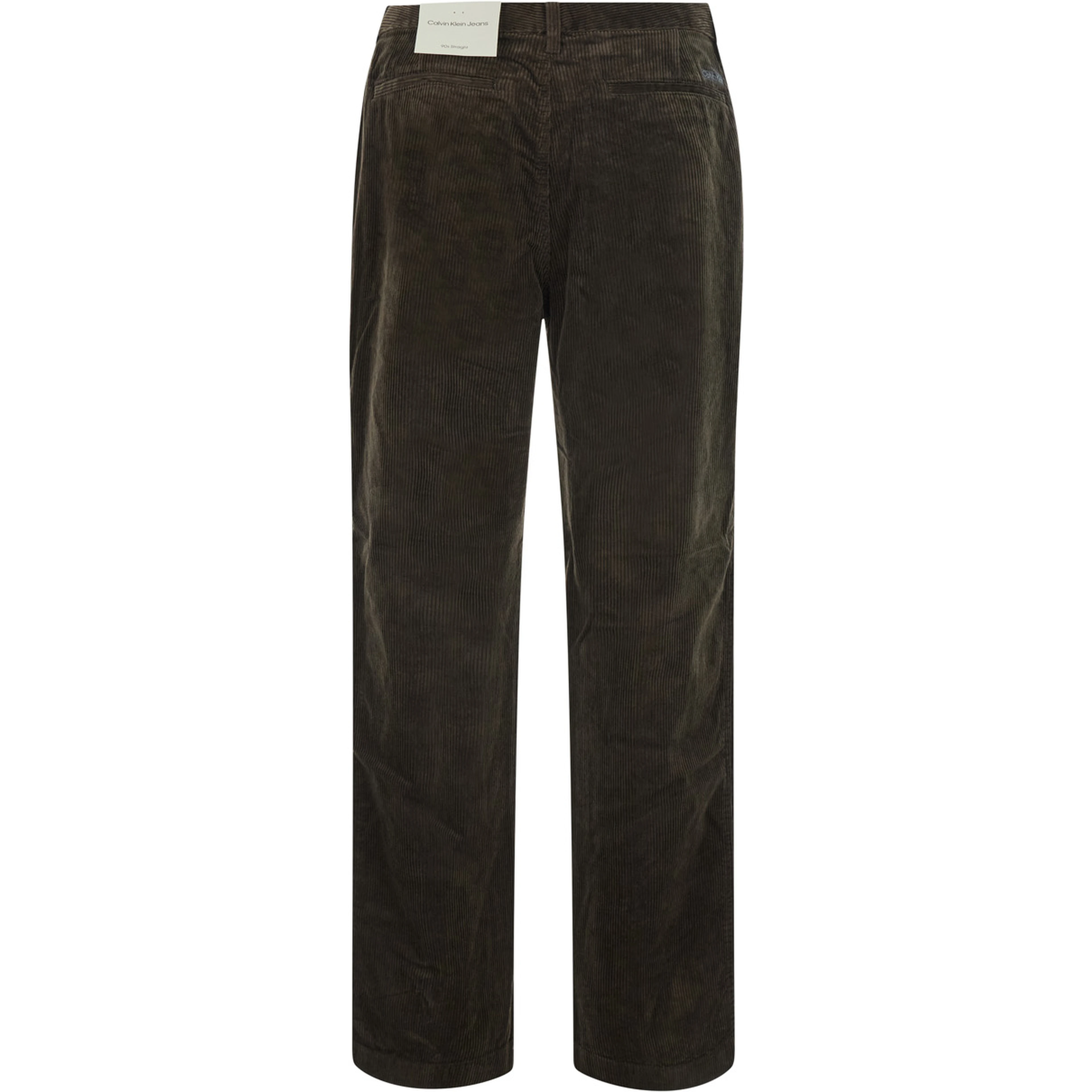 Velvet Pants with Pockets and Straight Hems in Brown for Men
