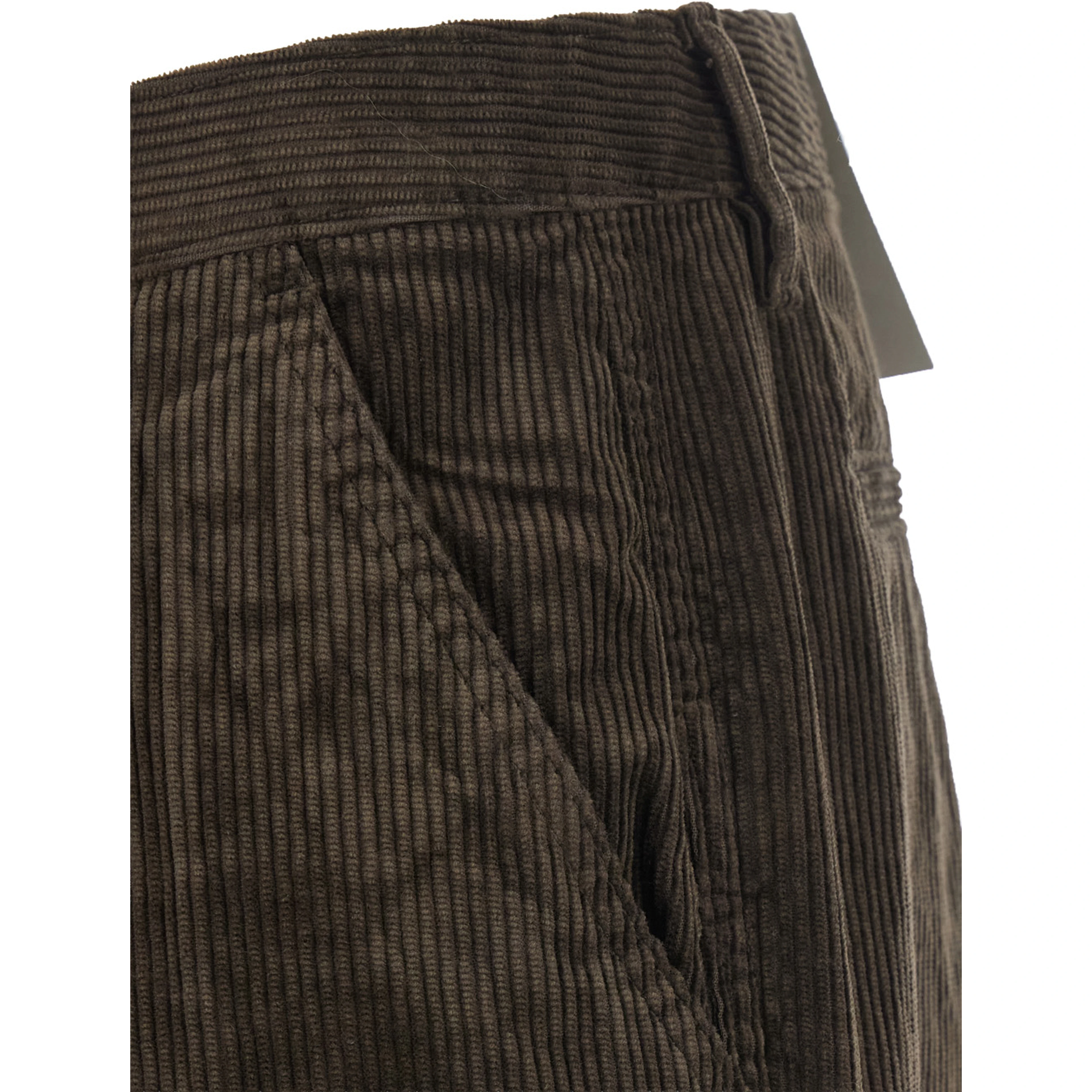 Velvet Pants with Pockets and Straight Hems in Brown for Men