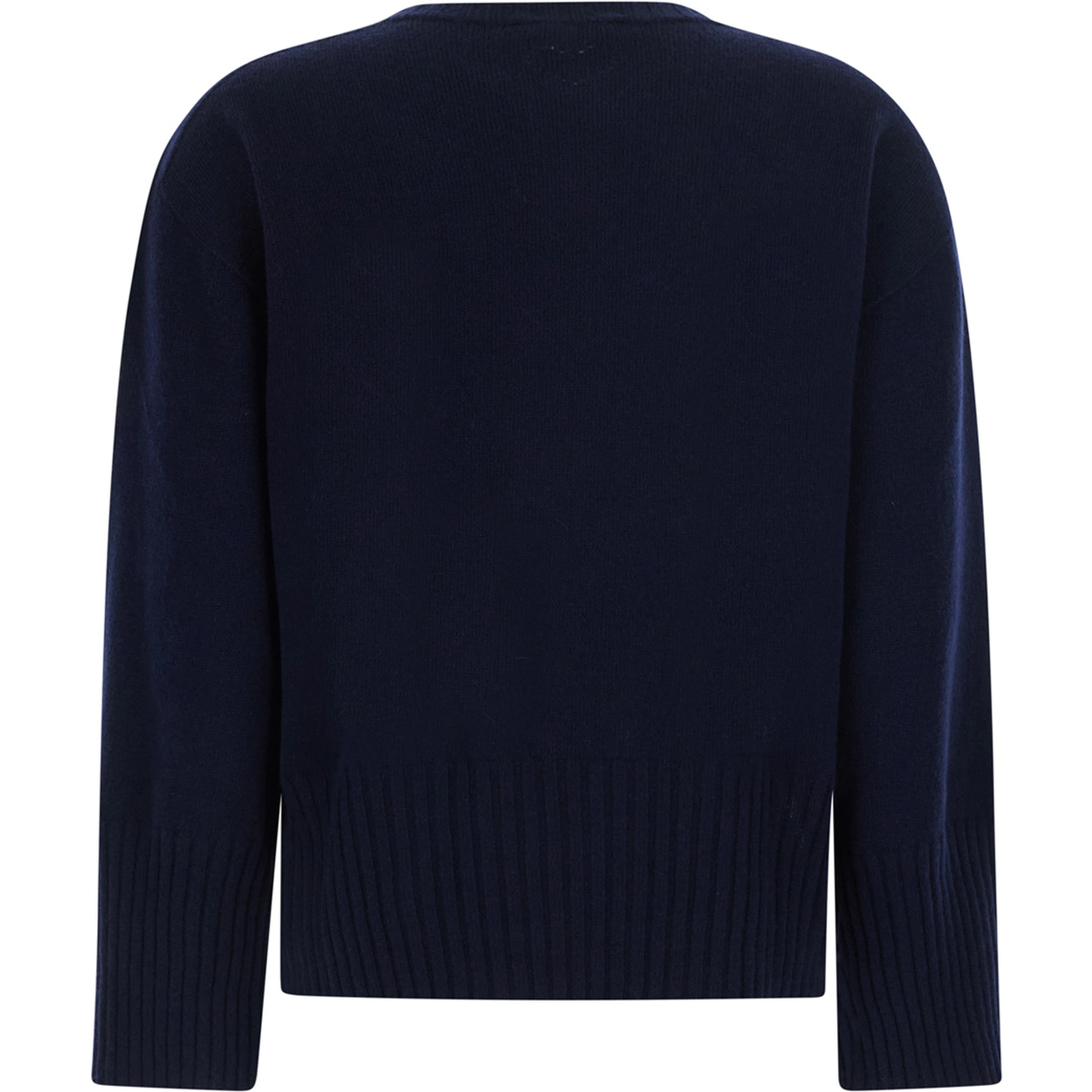 Classic V-neck Long Sleeve Top in Tech Fabric Blue Women