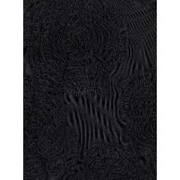 FLOWER MESH LS MINI DRESS with polyester details and black color for women