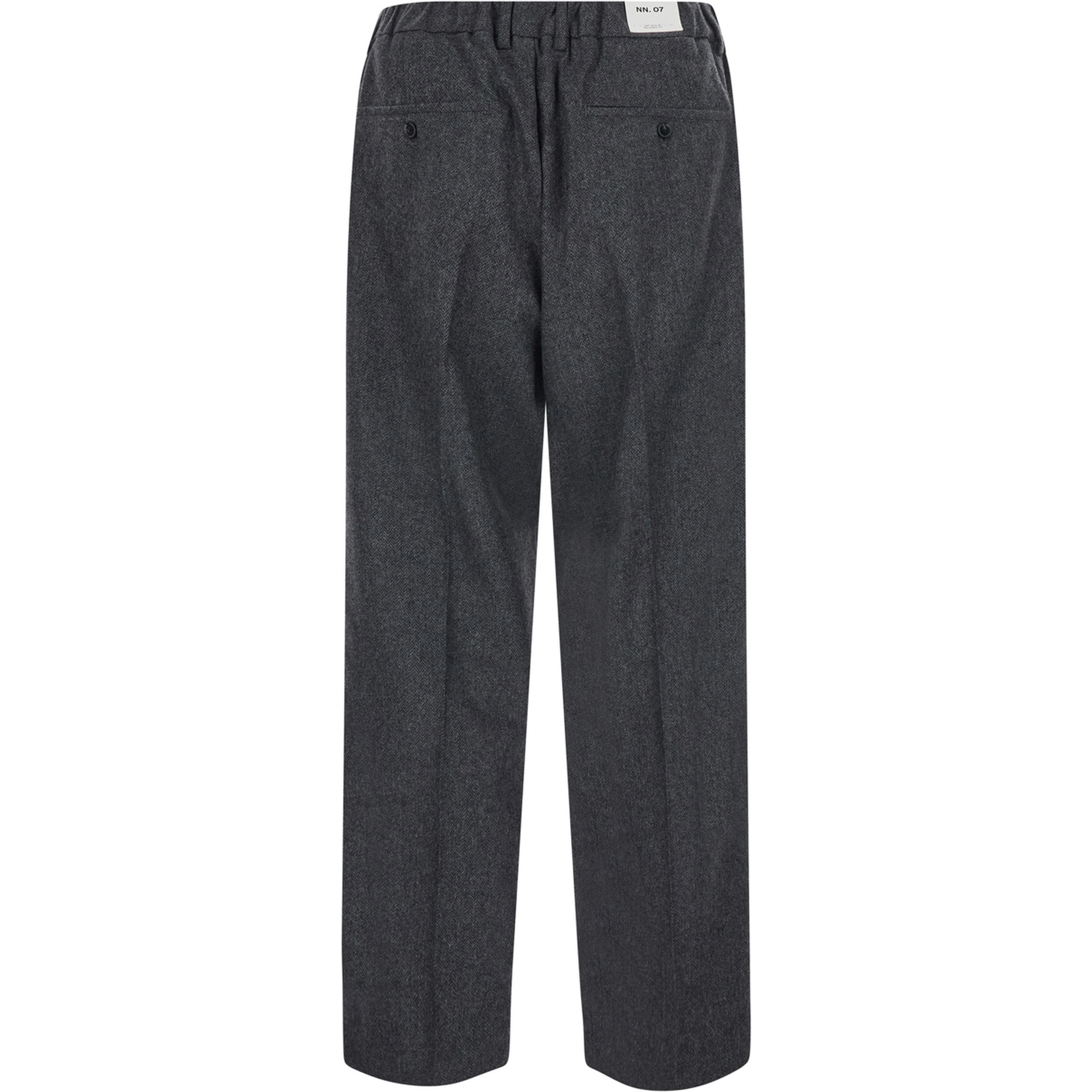 Pleated Trousers with Wide Hem in Gray