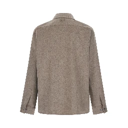 Beige Jacket with Front Zip Closure and Side Pockets
