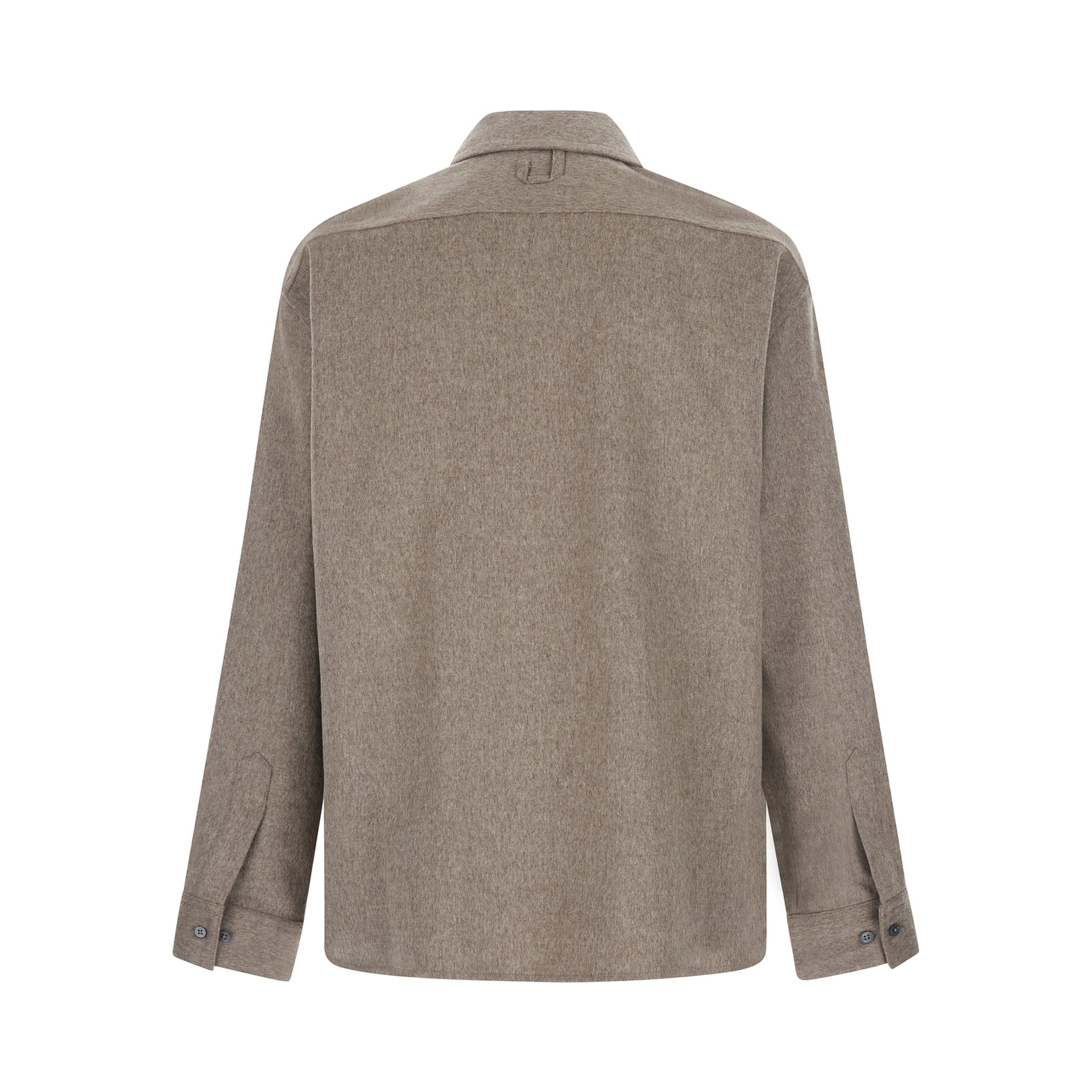 Beige Jacket with Front Zip Closure and Side Pockets