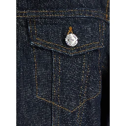 Blue Denim Cropped Bomber Jacket for Women