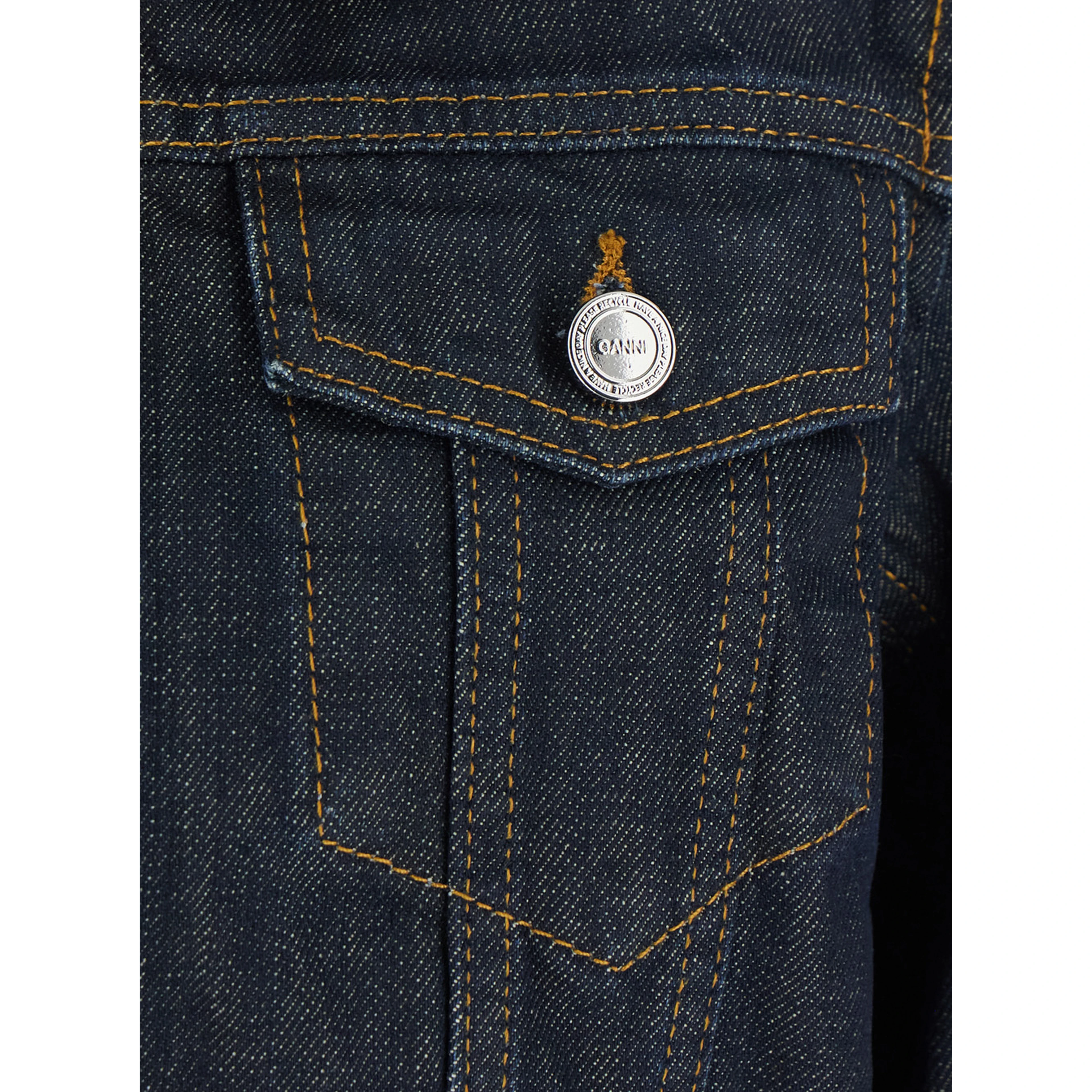 Blue Denim Cropped Bomber Jacket for Women