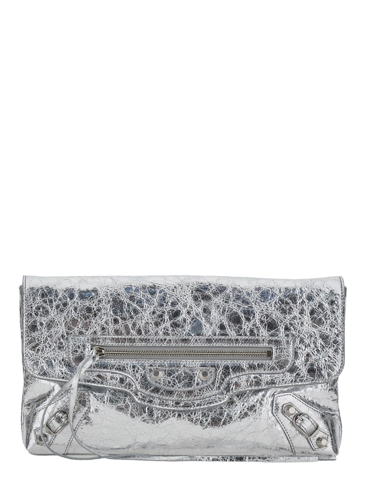 LE CITY CLUTCH METALLIZED ARENA LAMB