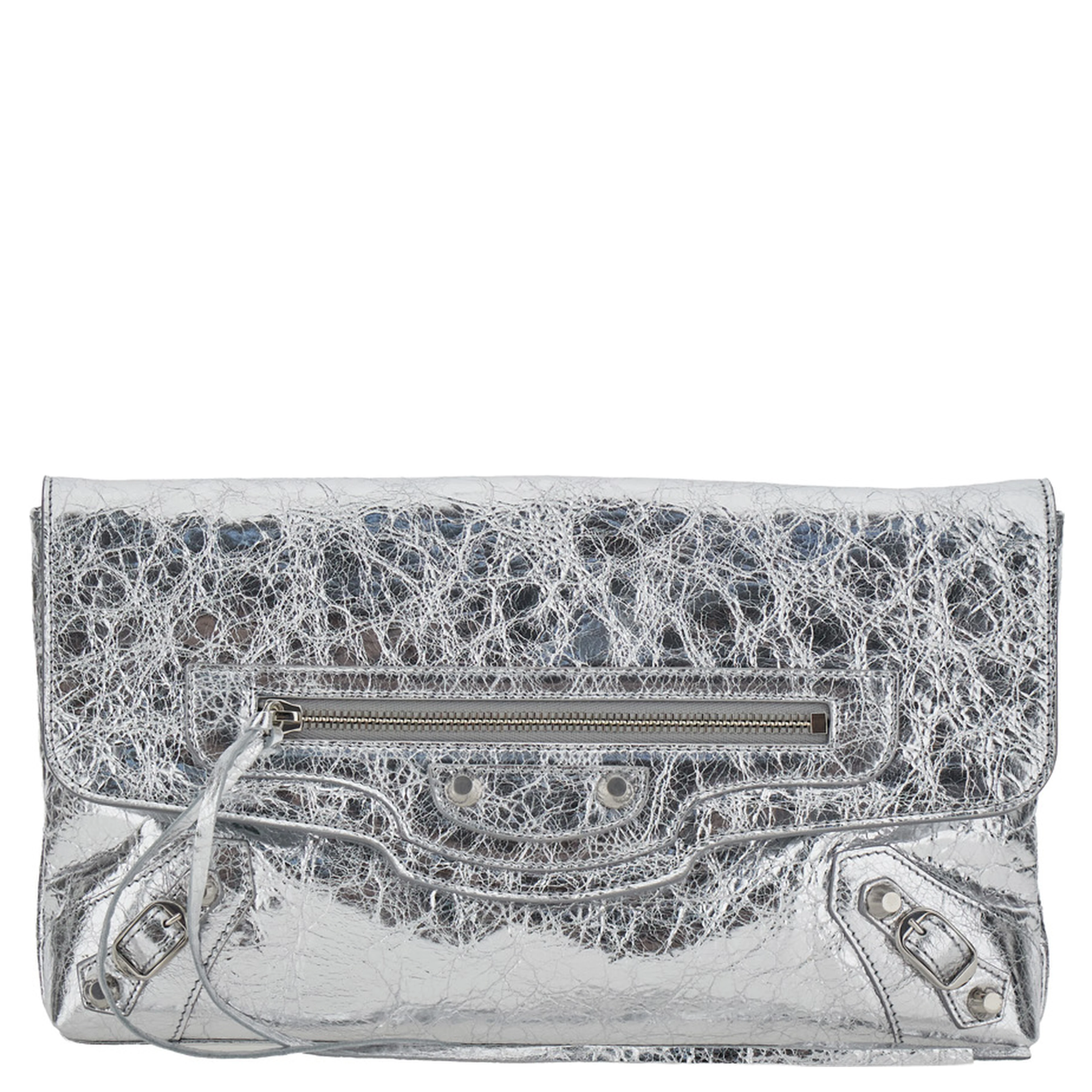 LE CITY CLUTCH METALLIZED ARENA LAMB