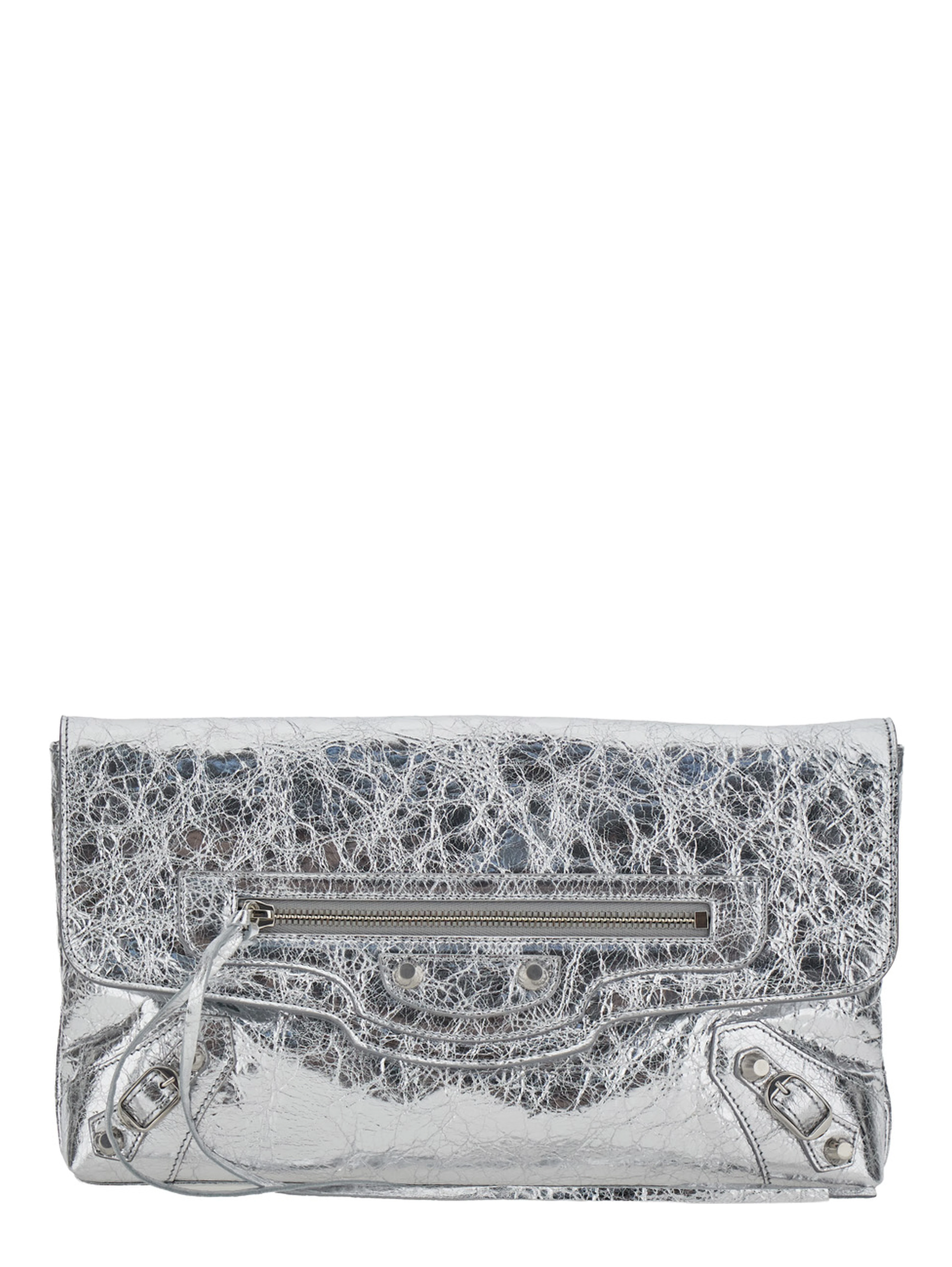 LE CITY CLUTCH METALLIZED ARENA LAMB