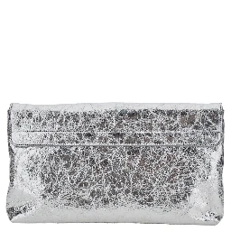 LE CITY CLUTCH METALLIZED ARENA LAMB