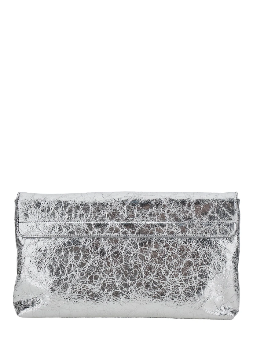 LE CITY CLUTCH METALLIZED ARENA LAMB