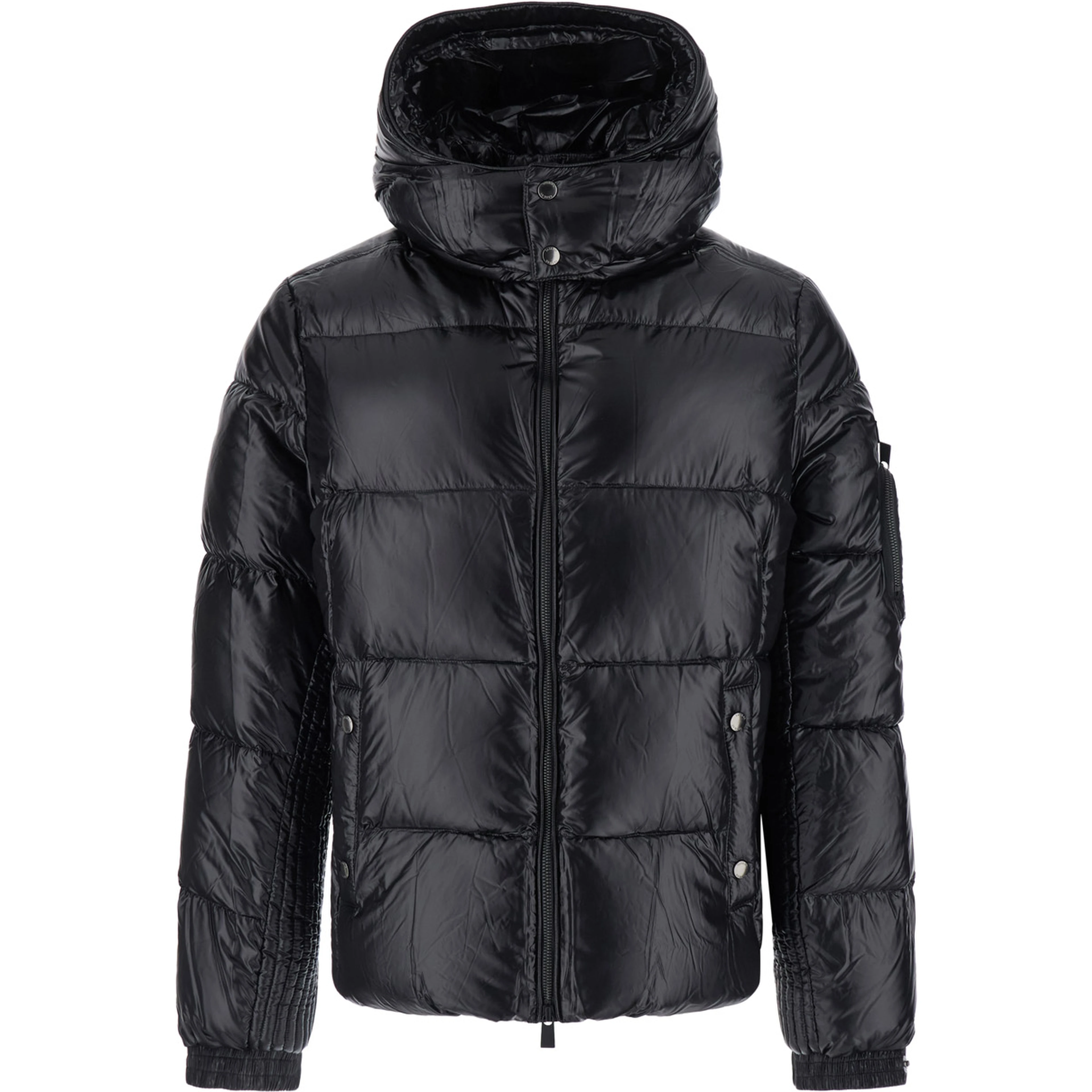 Down jacket BELBO with high collar and long sleeves in Tech Fabric black for men