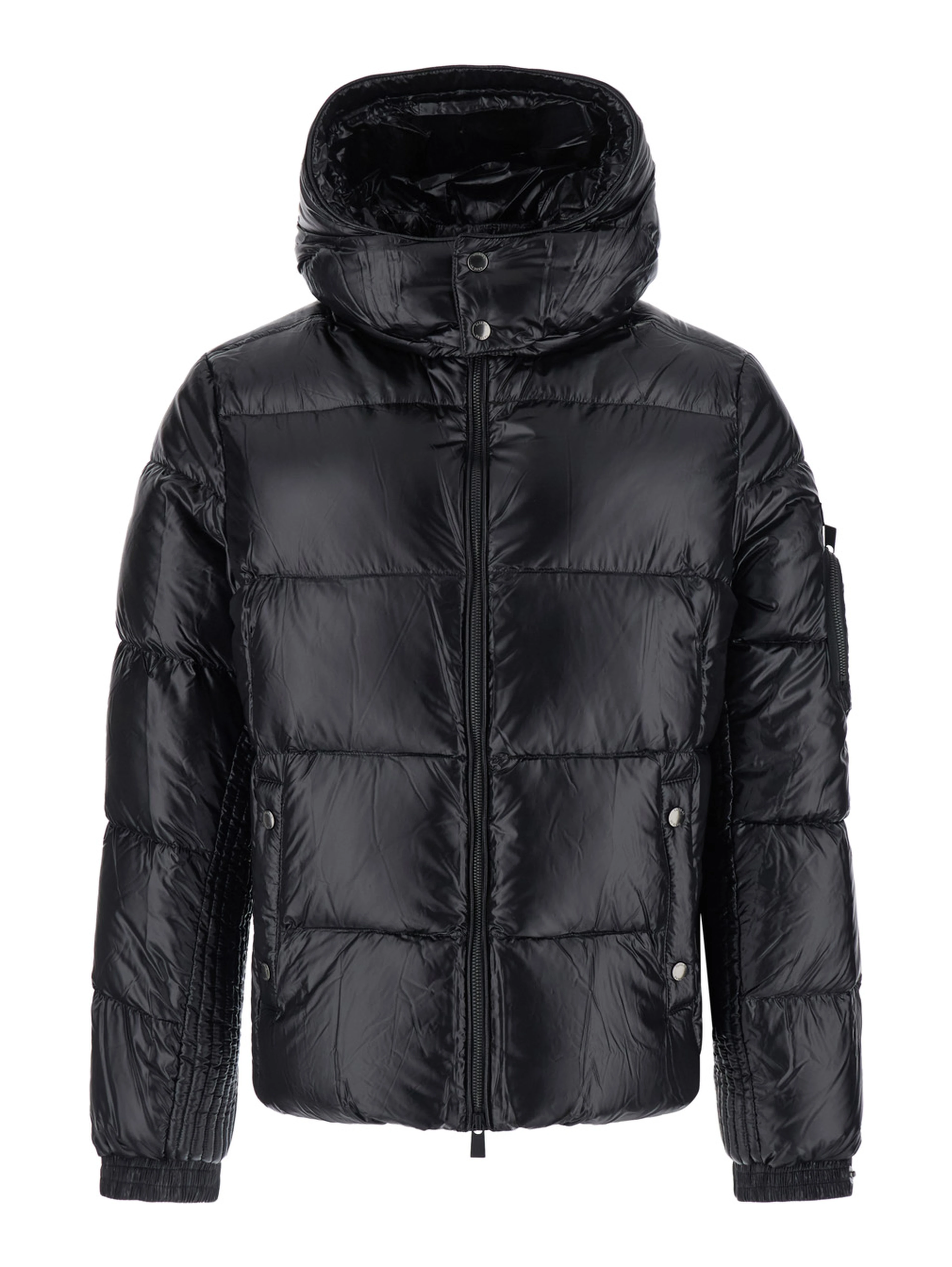 Down jacket BELBO with high collar and long sleeves in Tech Fabric black for men