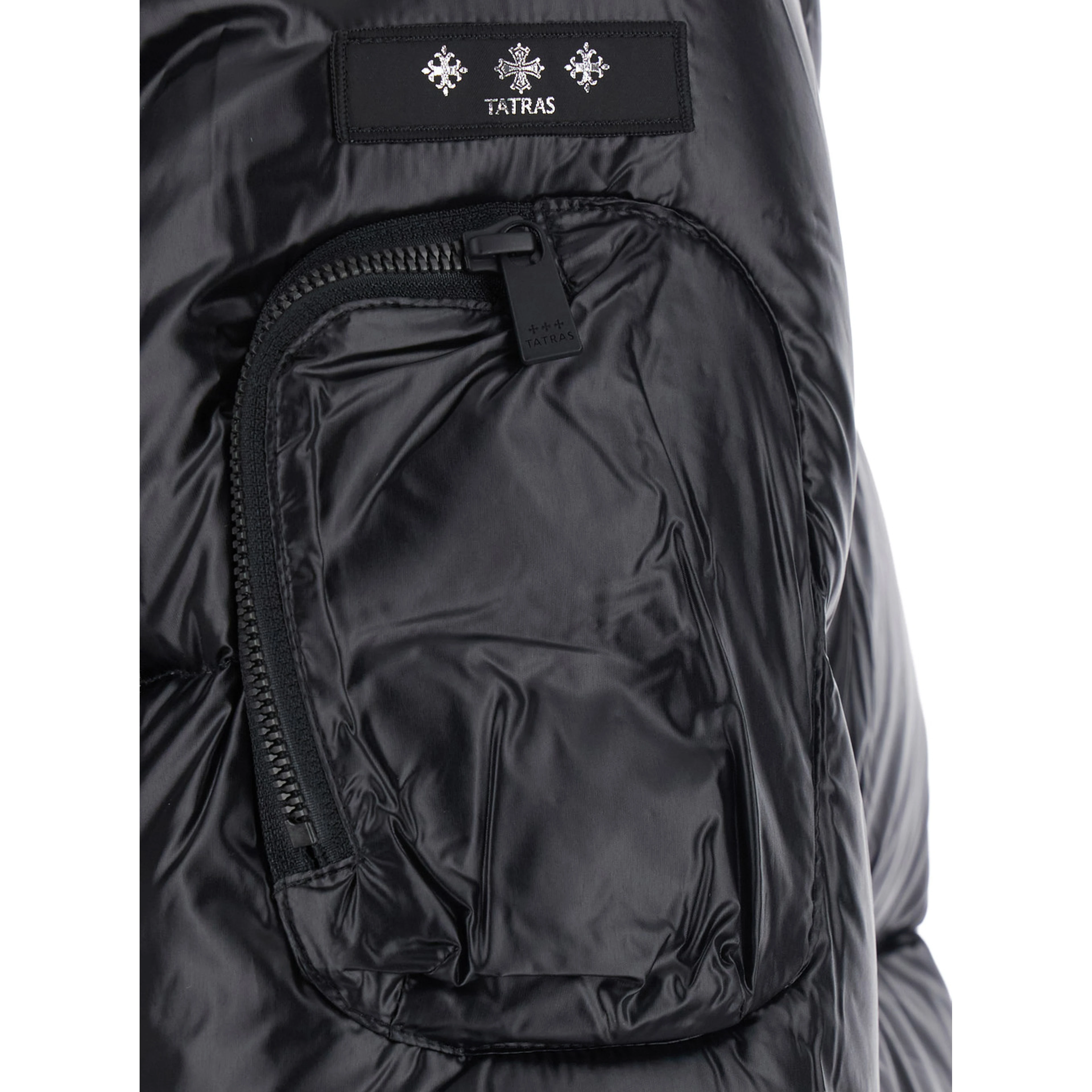 Down jacket BELBO with high collar and long sleeves in Tech Fabric black for men