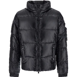 Down jacket BELBO with high collar and long sleeves in Tech Fabric black for men