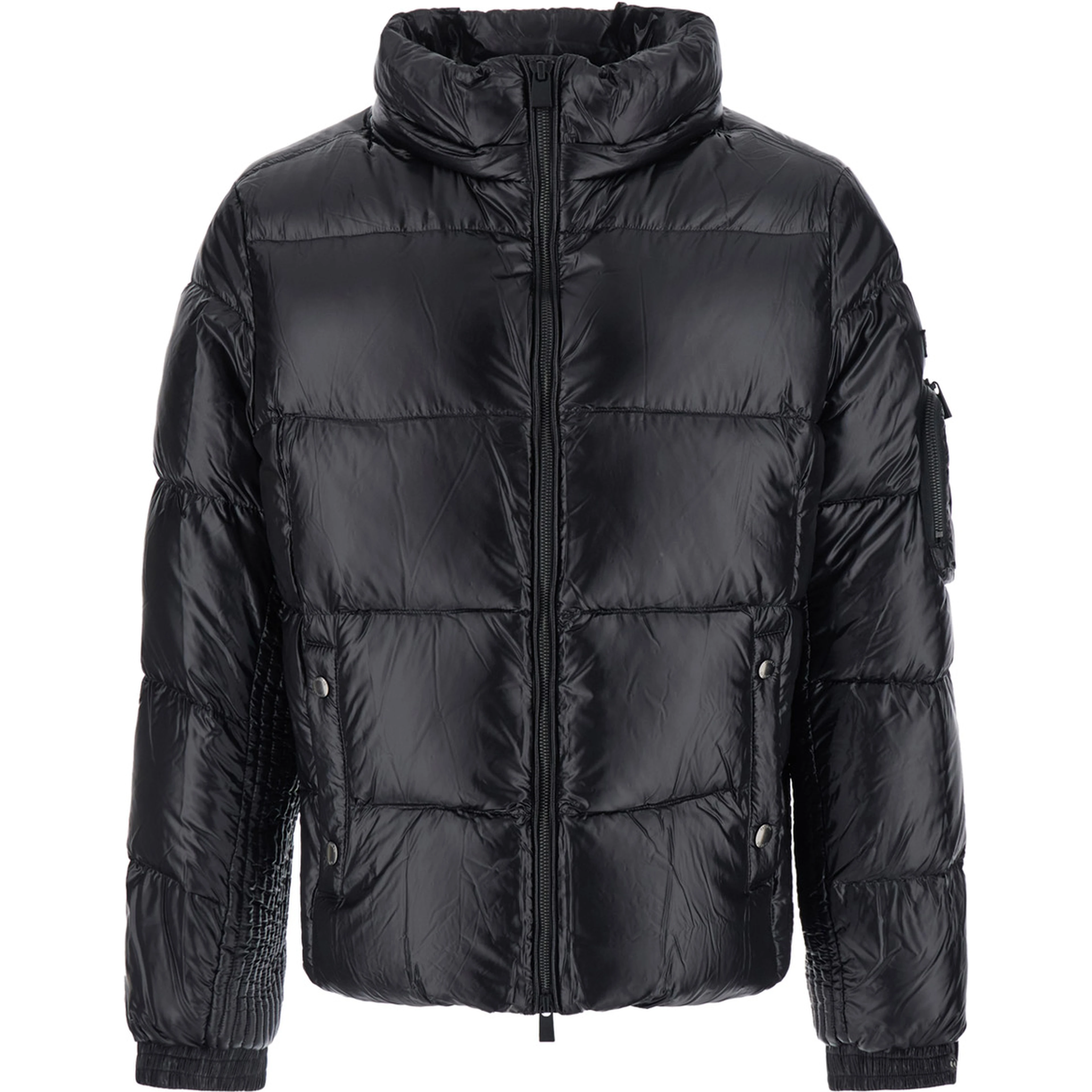 Down jacket BELBO with high collar and long sleeves in Tech Fabric black for men