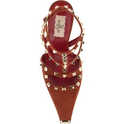 ANKLE STRAP | ROCKSTUD | T. 100 | CAMOSCIO/PLATINUM STUDS/PLATINUM TIP
