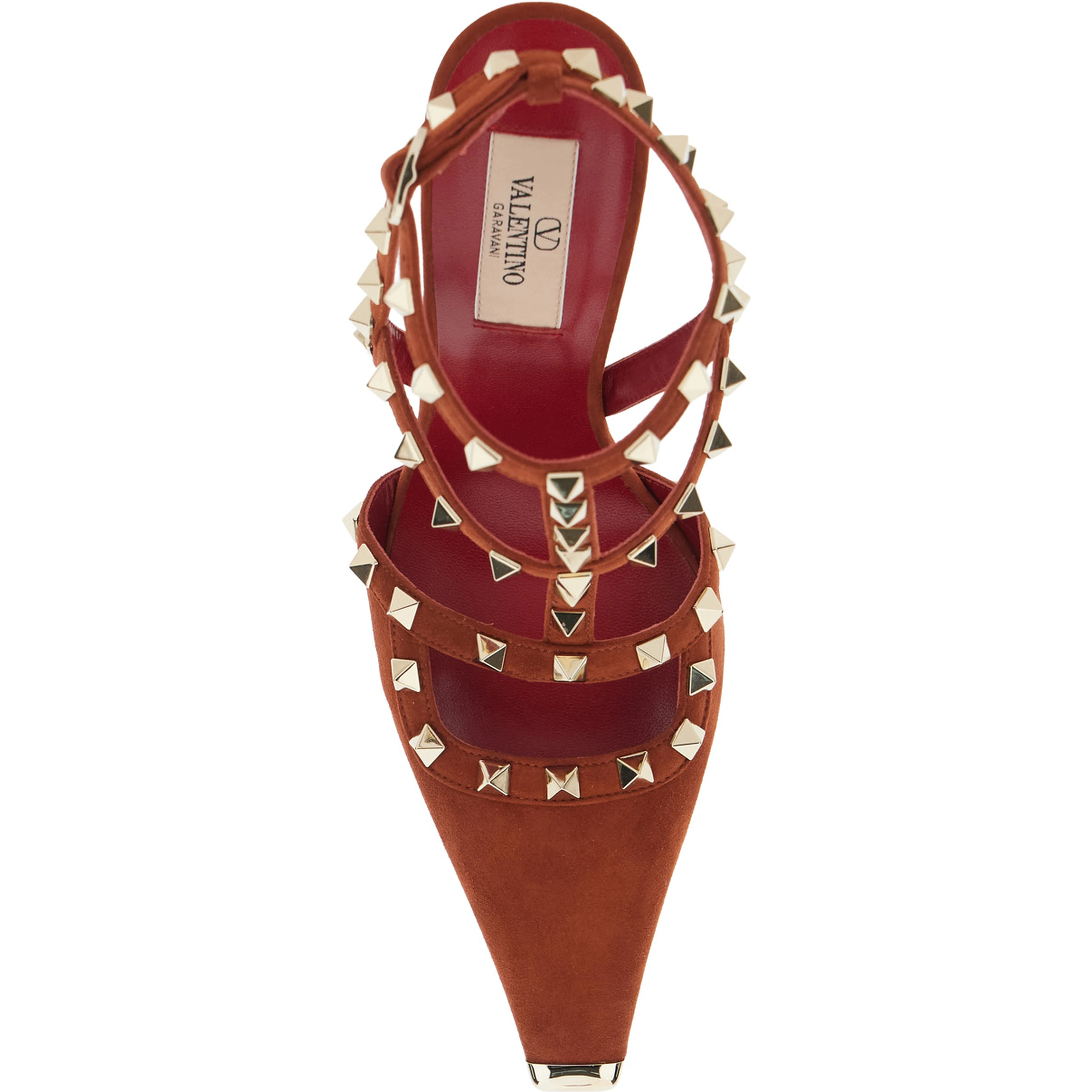 ANKLE STRAP | ROCKSTUD | T. 100 | CAMOSCIO/PLATINUM STUDS/PLATINUM TIP