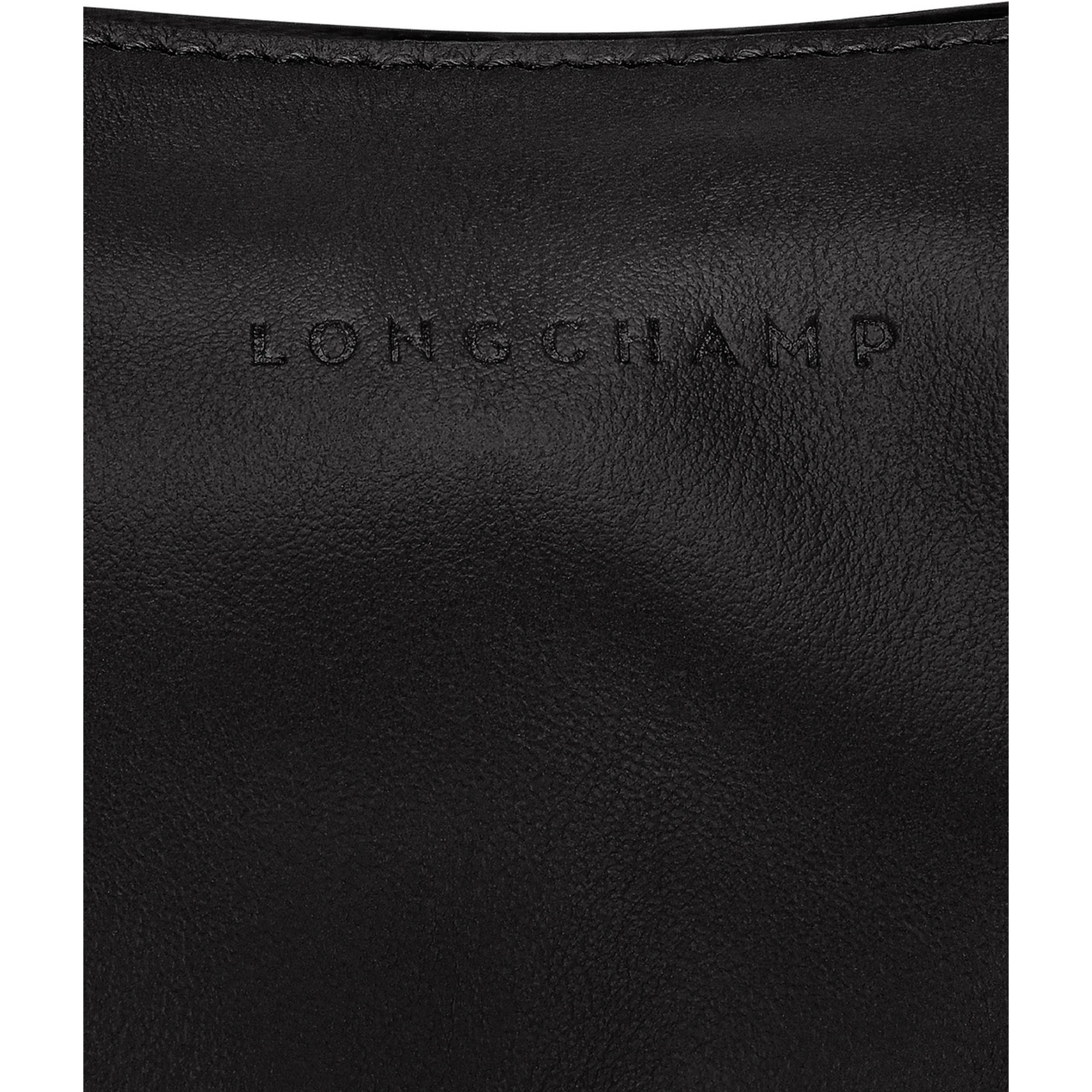 Black Shoulder bag with Two Top Handles and Logo lettering on the Front in Leather for Women