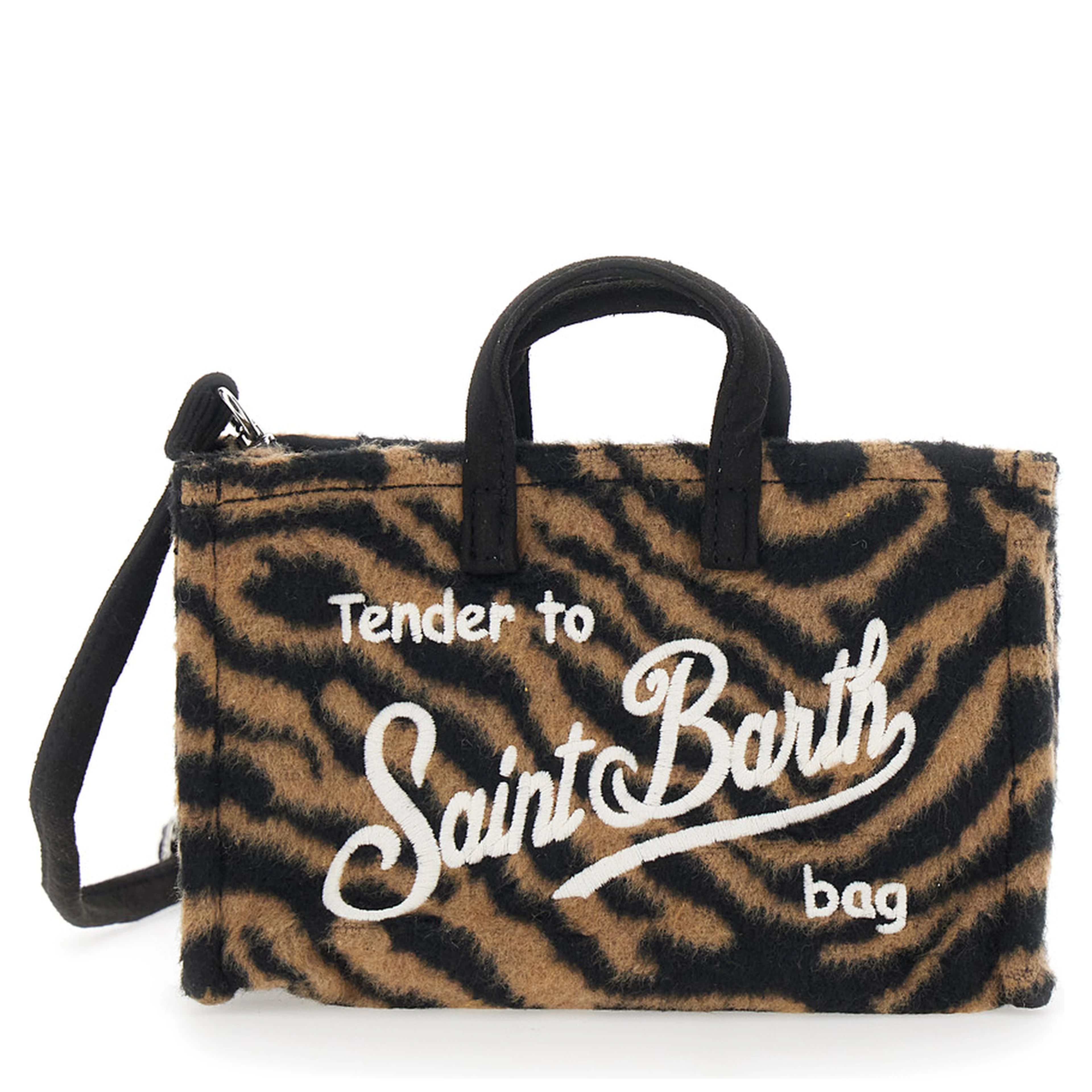 PHONE BAG FELT with finish in Tech Fabric and multicolor wool for women