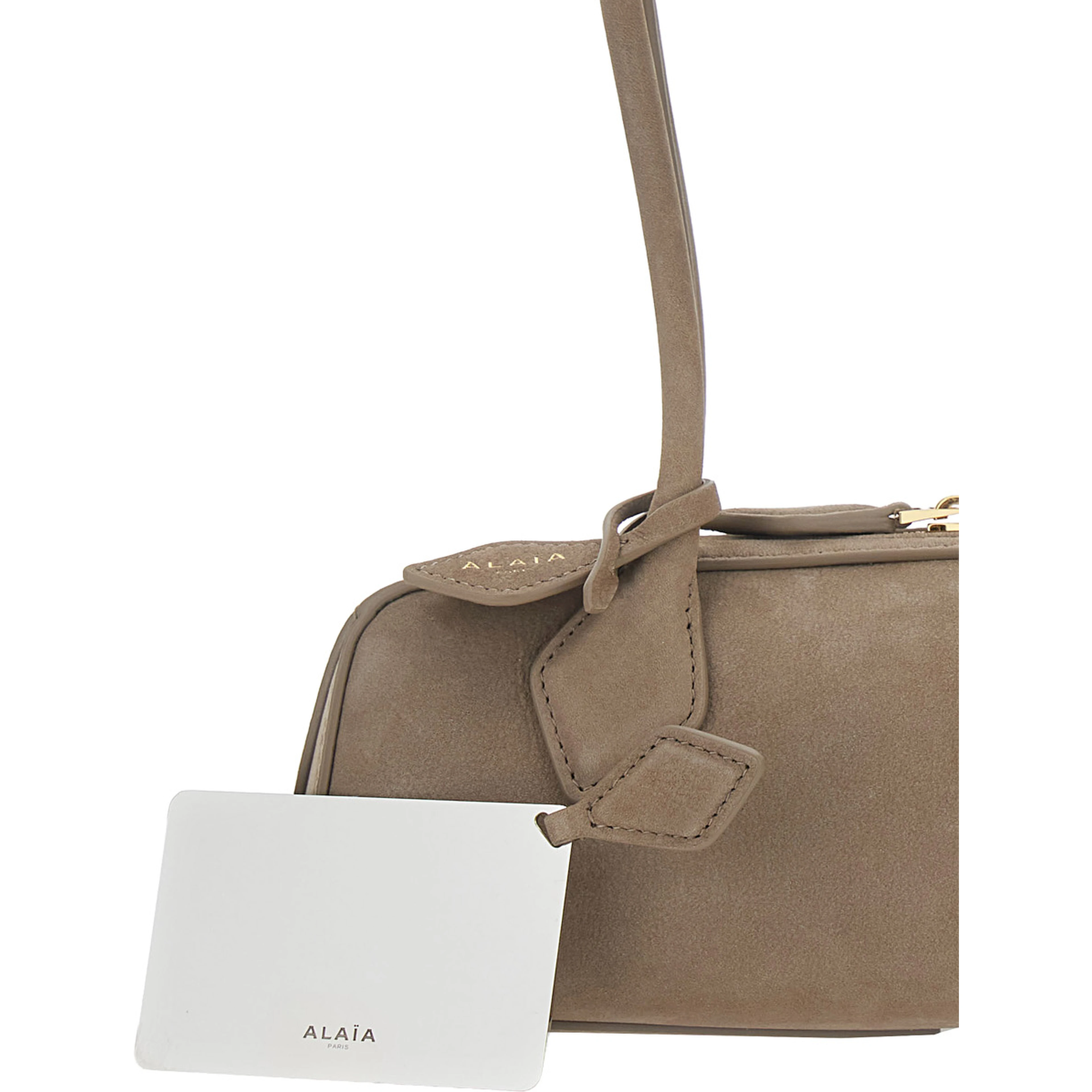 TECKEL S NUBUCK Bag with nubuck details and gray for women