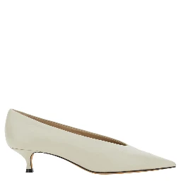 LE MONDE BERYL Babuche kitten heel womens white fabric décolleté