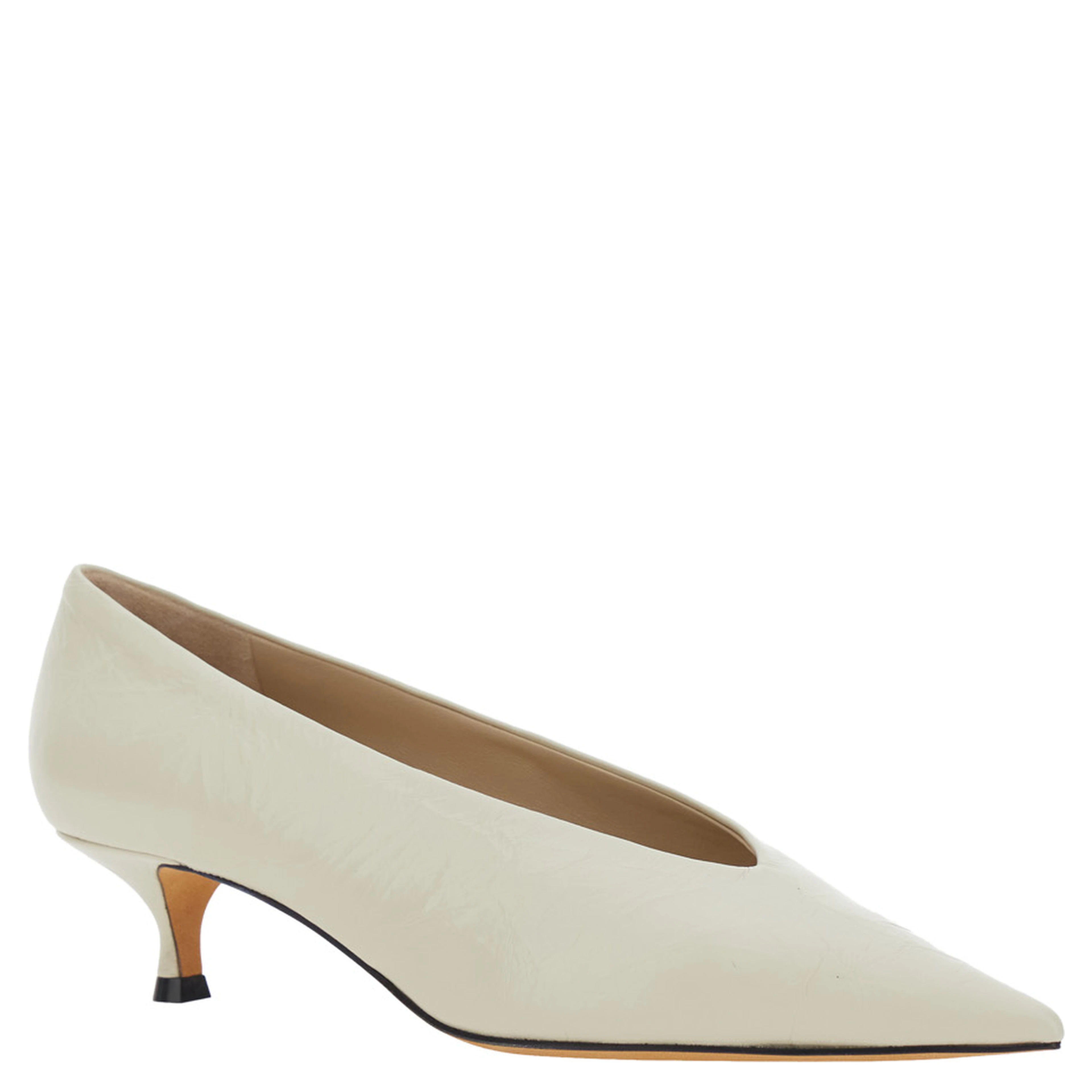 LE MONDE BERYL Babuche kitten heel womens white fabric décolleté