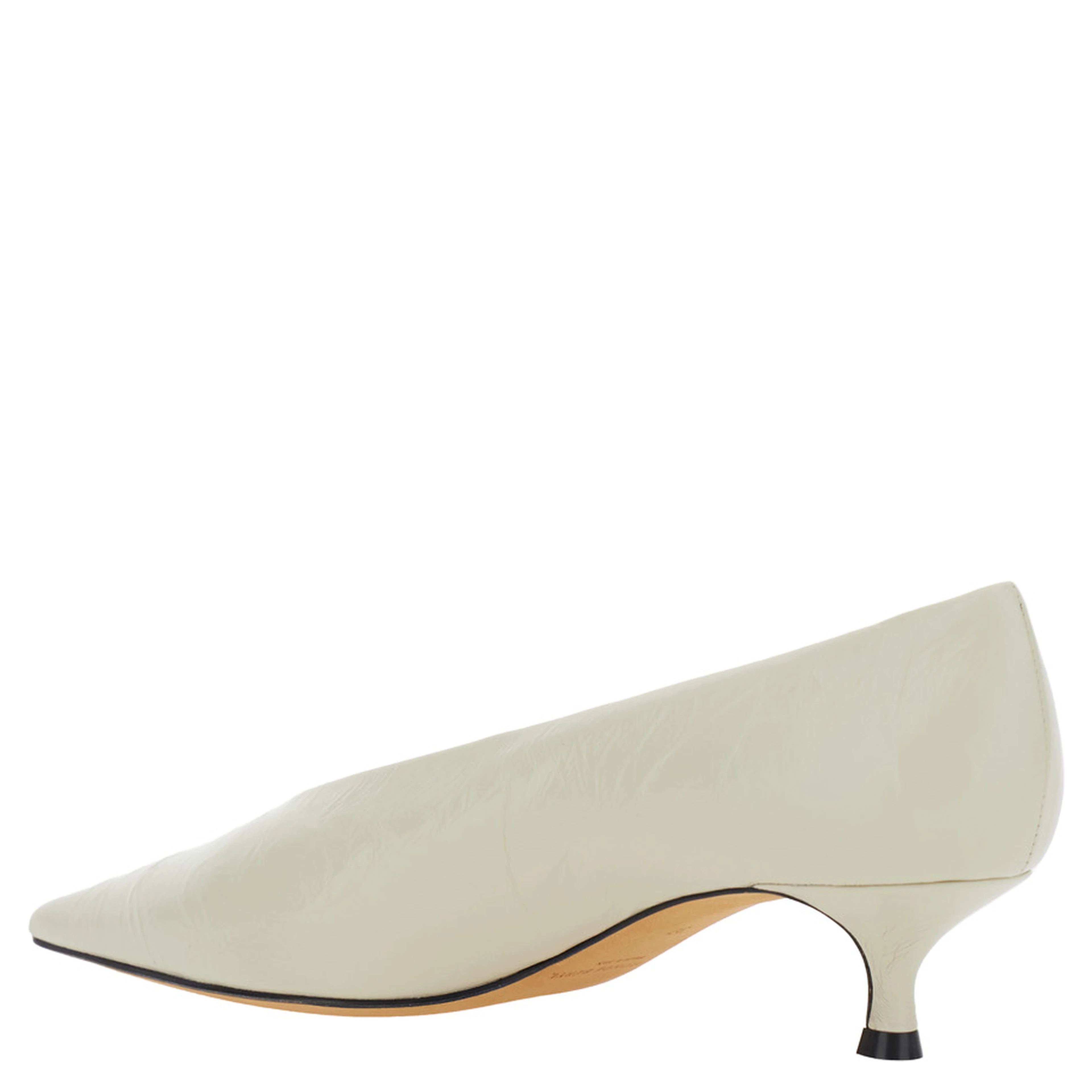 LE MONDE BERYL Babuche kitten heel womens white fabric décolleté