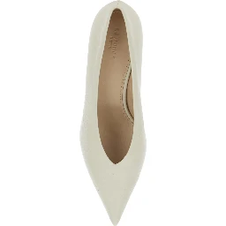 LE MONDE BERYL Babuche kitten heel womens white fabric décolleté