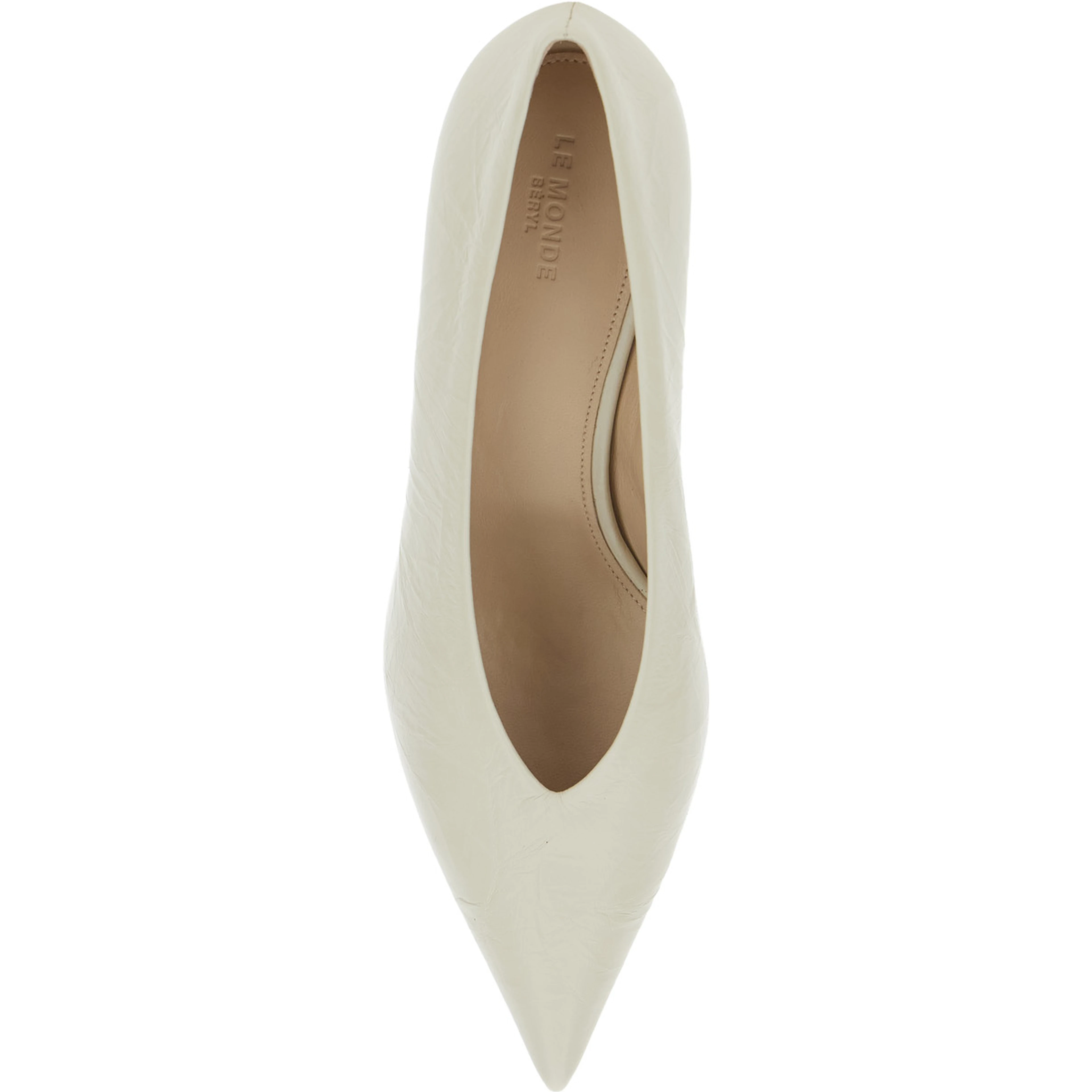 LE MONDE BERYL Babuche kitten heel womens white fabric décolleté
