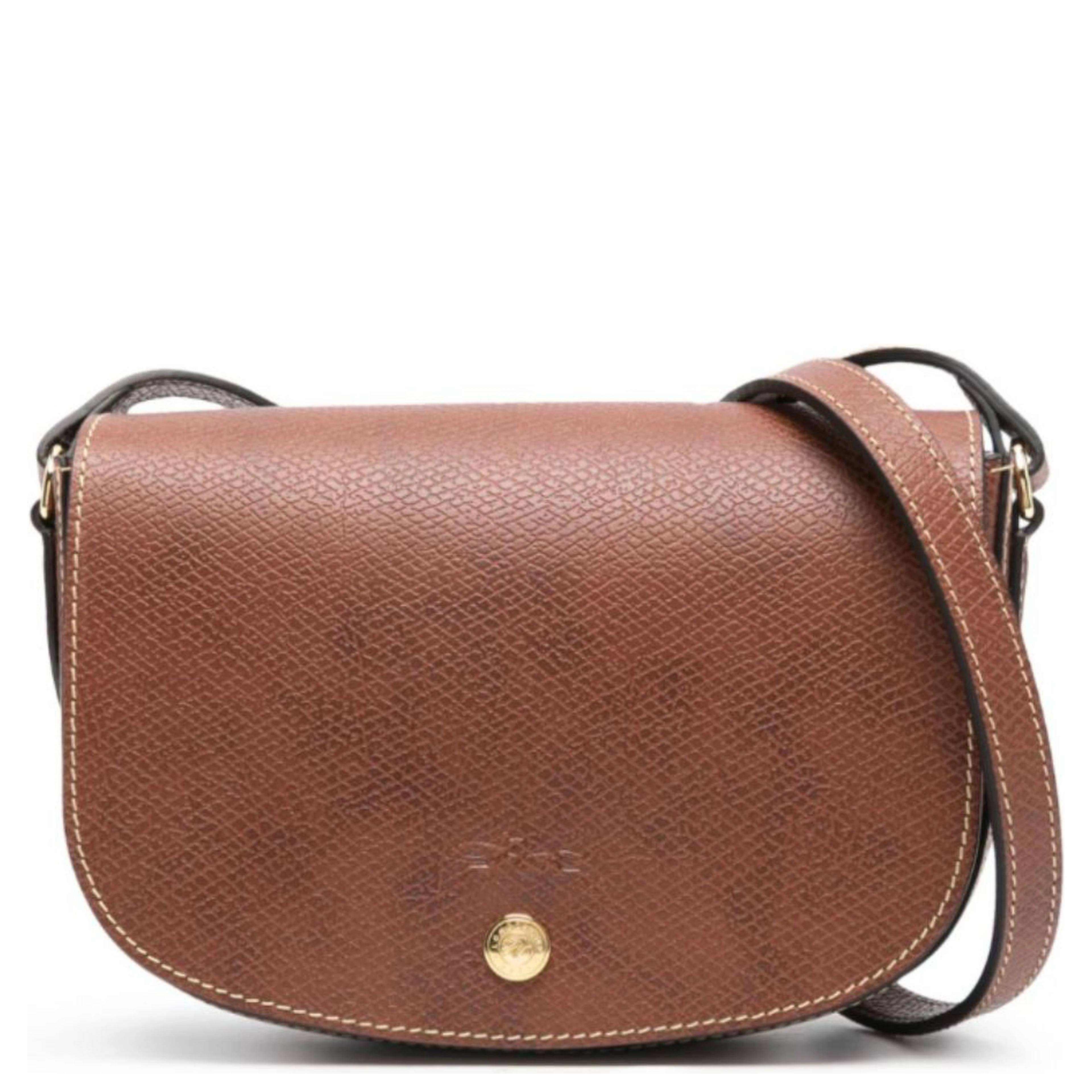 Crossbody bag "Epure" with Magnetic Closure in Brown Leather for Women