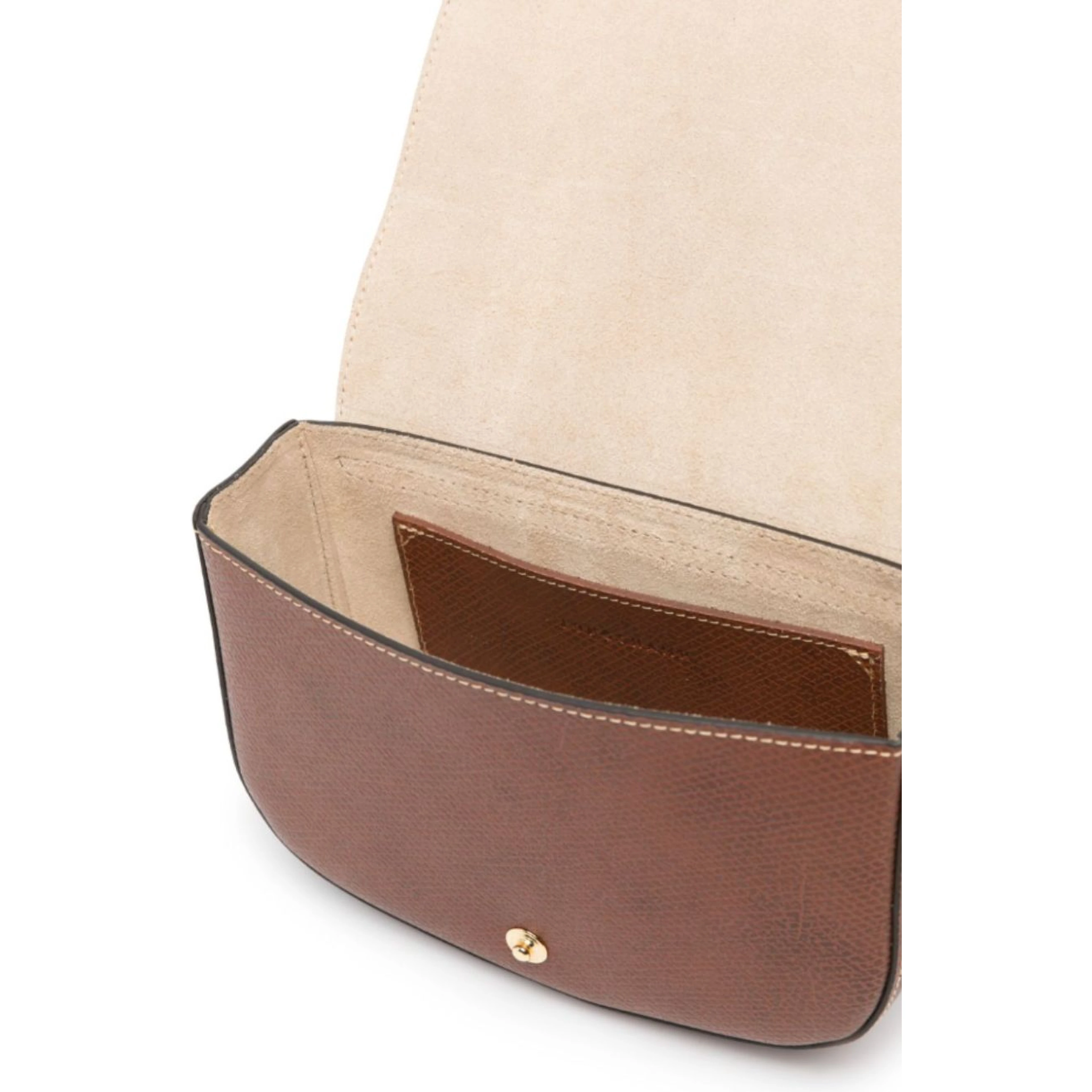 Crossbody bag "Epure" with Magnetic Closure in Brown Leather for Women