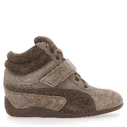 حذاء رياضي نسائي بني اللون من Speedcat Wedge Wns بكعب عالٍ ونعل مطاطي