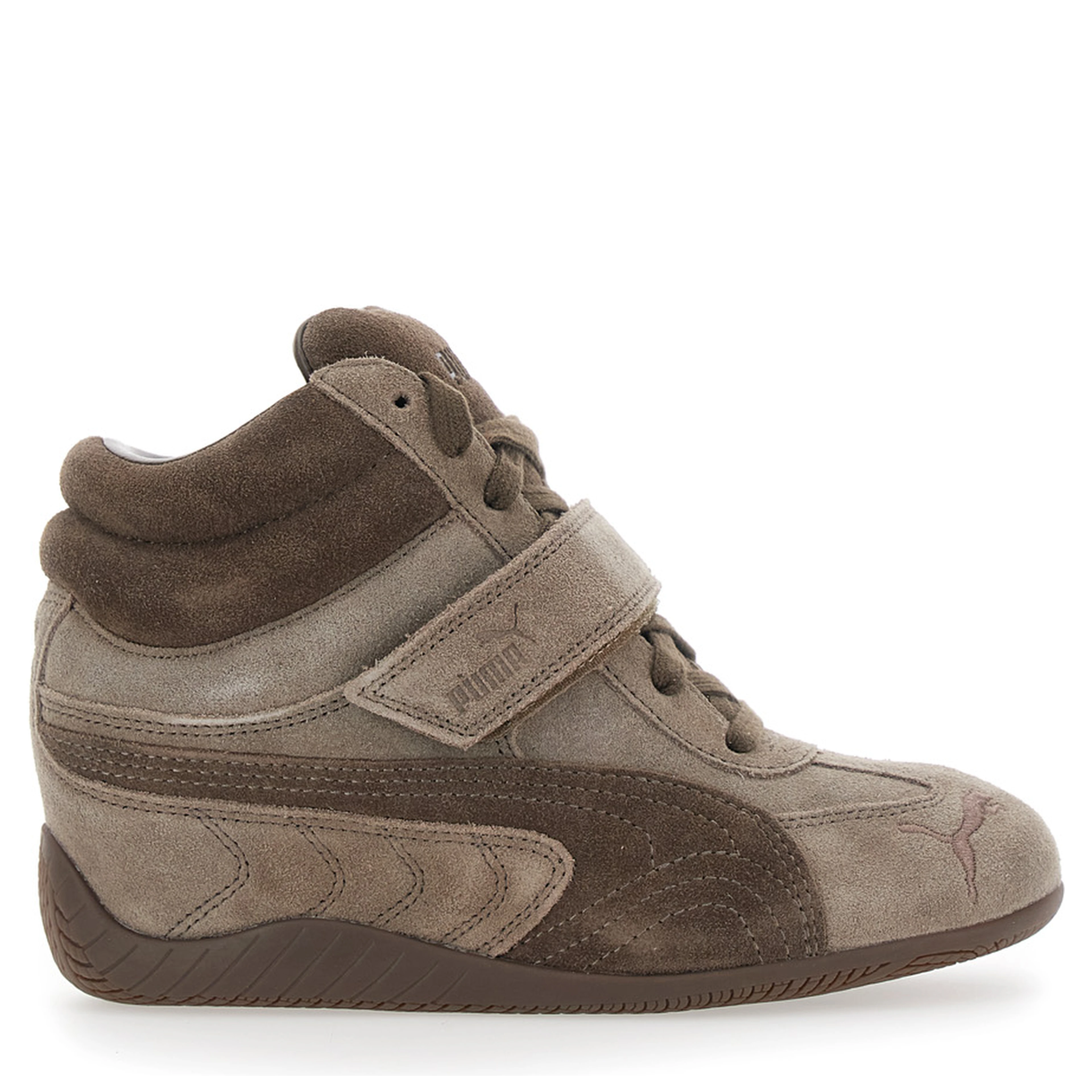 حذاء رياضي نسائي بني اللون من Speedcat Wedge Wns بكعب عالٍ ونعل مطاطي