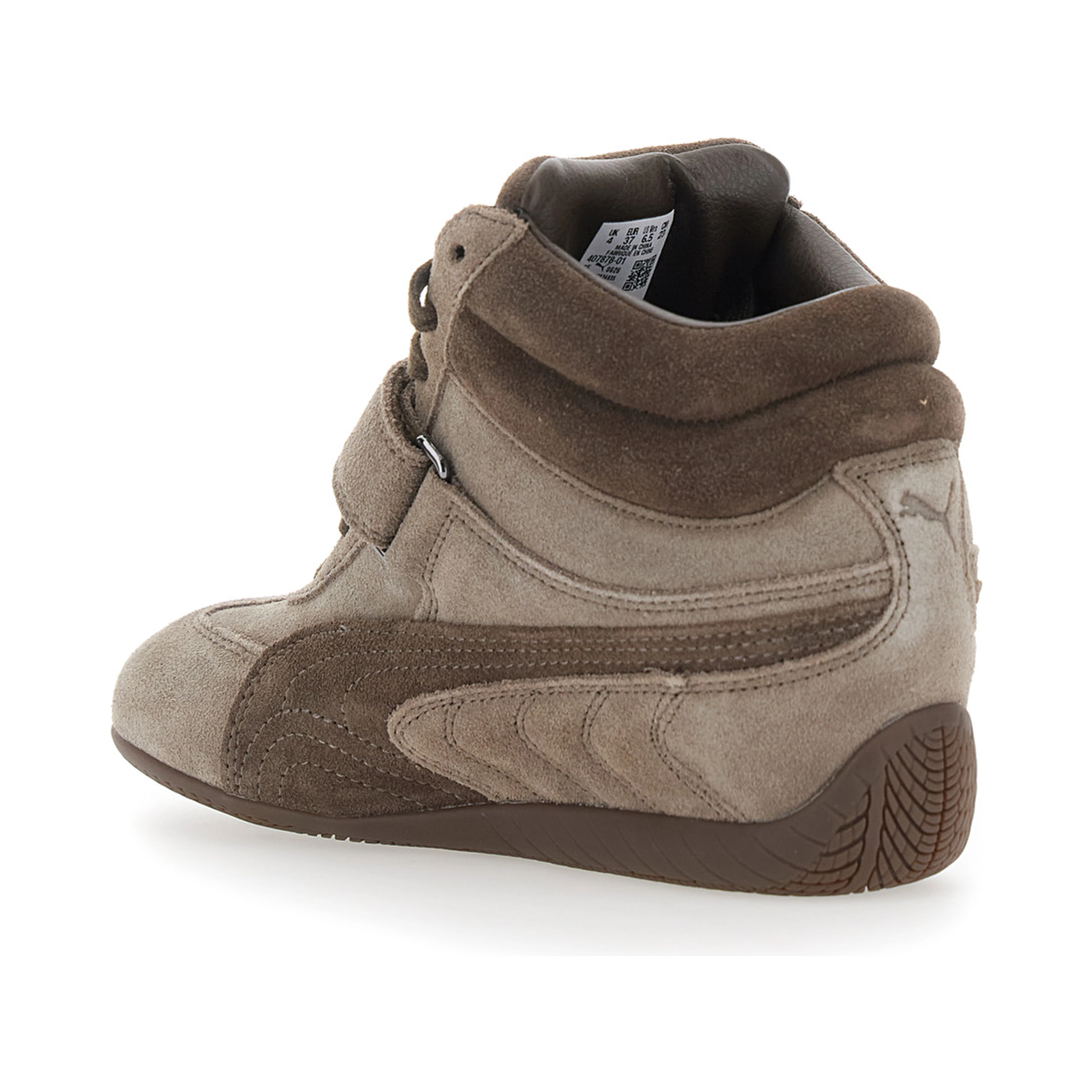 حذاء رياضي نسائي بني اللون من Speedcat Wedge Wns بكعب عالٍ ونعل مطاطي