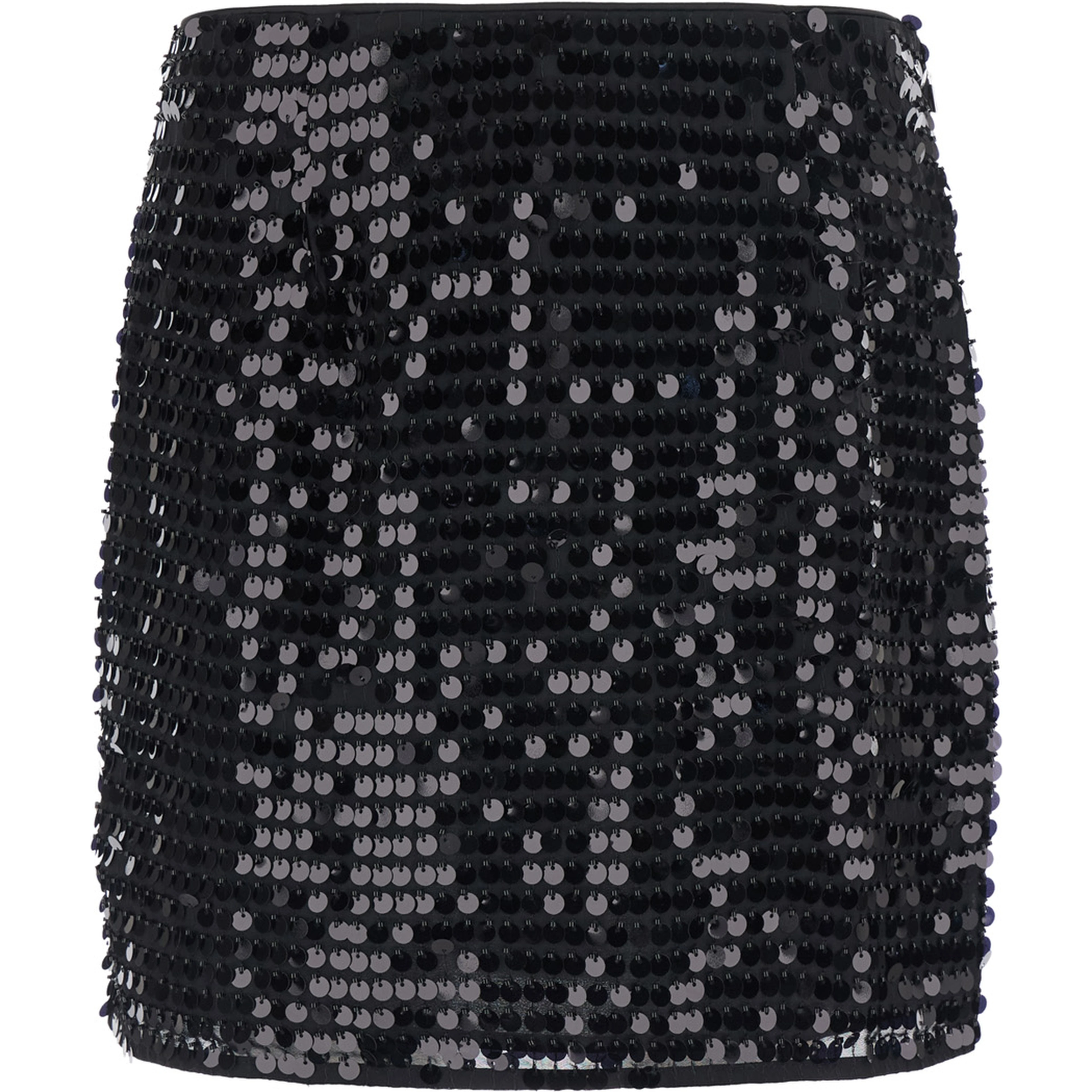 Skirt SEQUINS MINI SKIRT with black polyester fabric for women
