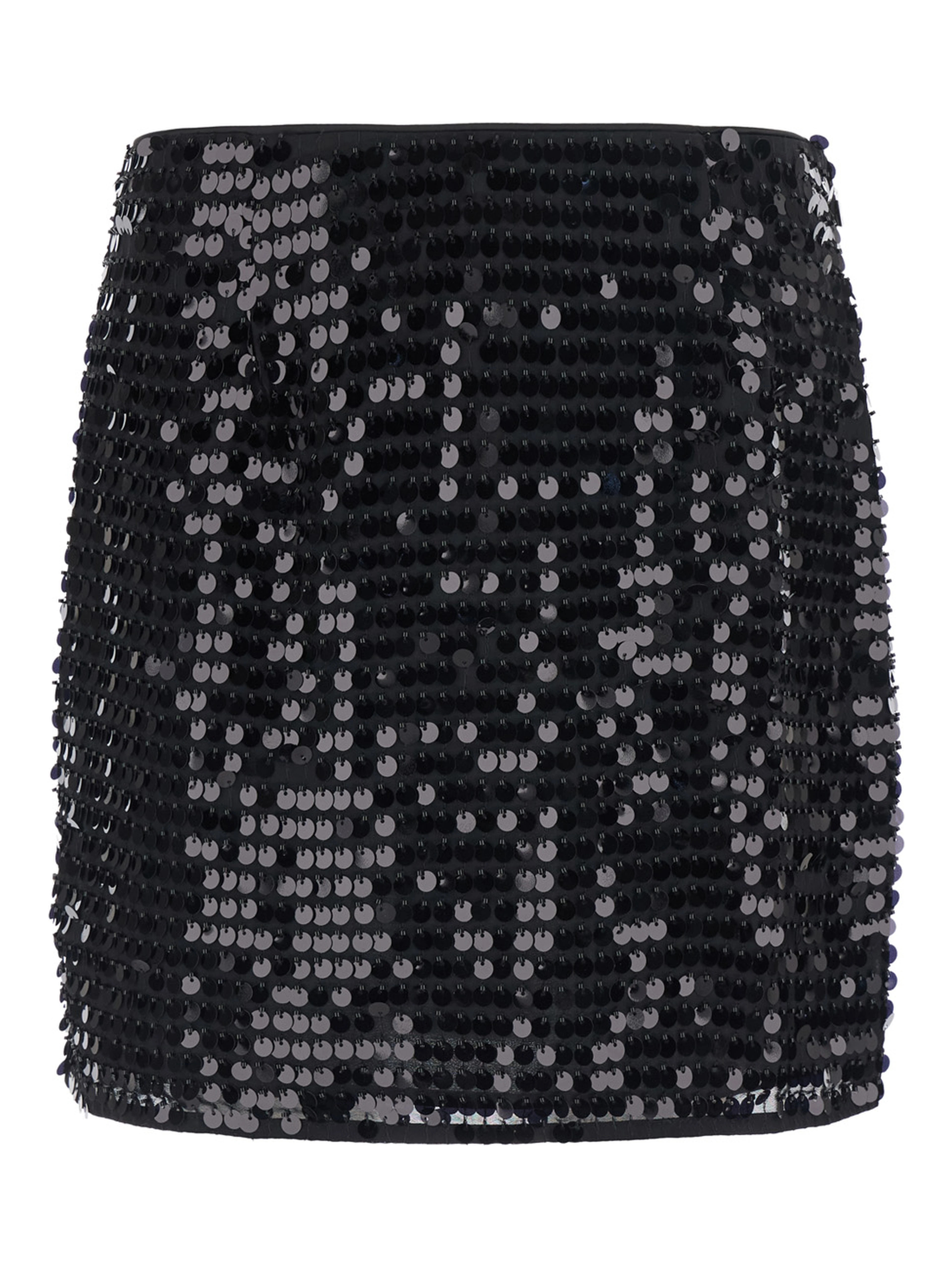 Skirt SEQUINS MINI SKIRT with black polyester fabric for women