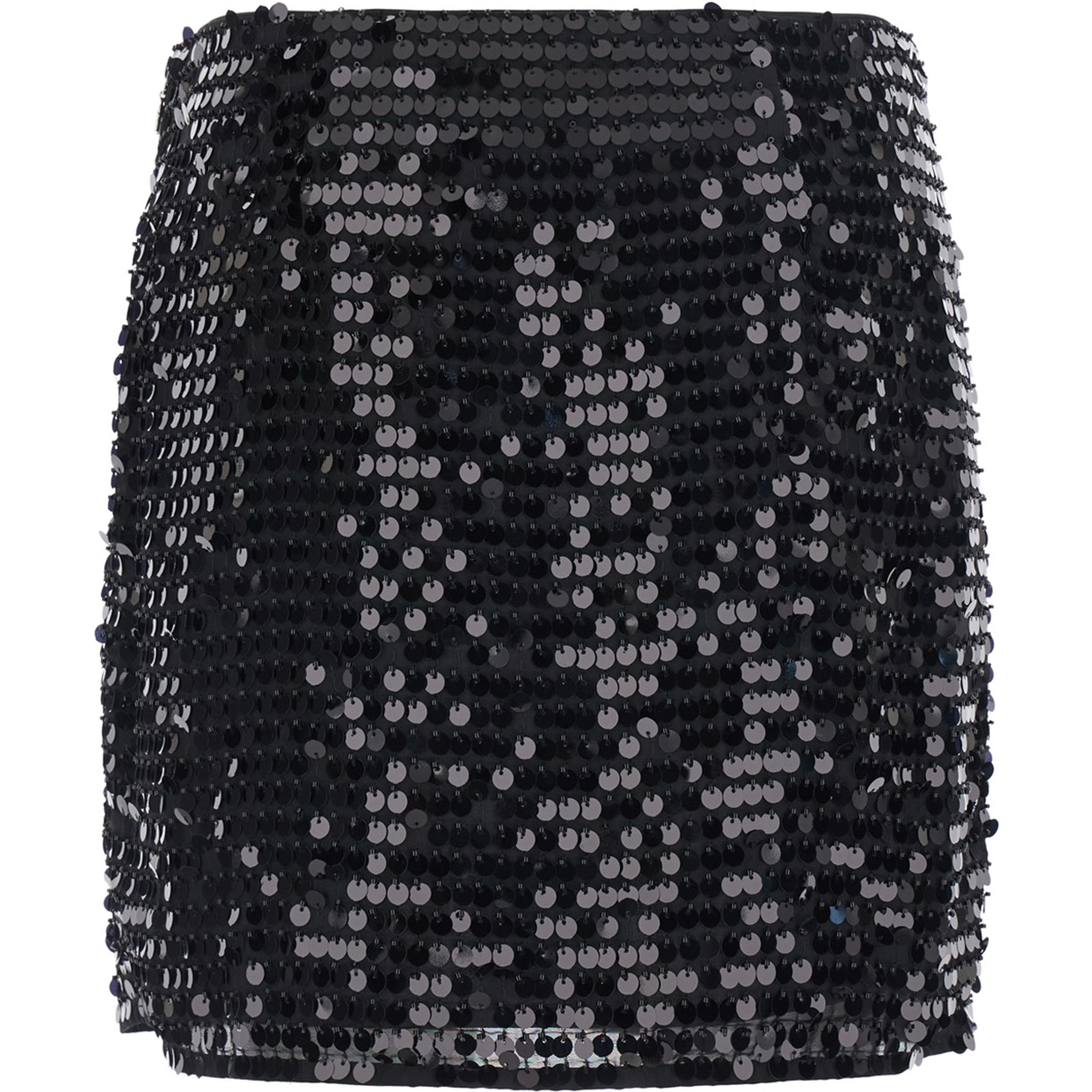 Skirt SEQUINS MINI SKIRT with black polyester fabric for women