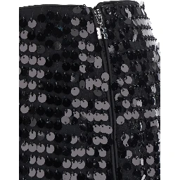 Skirt SEQUINS MINI SKIRT with black polyester fabric for women