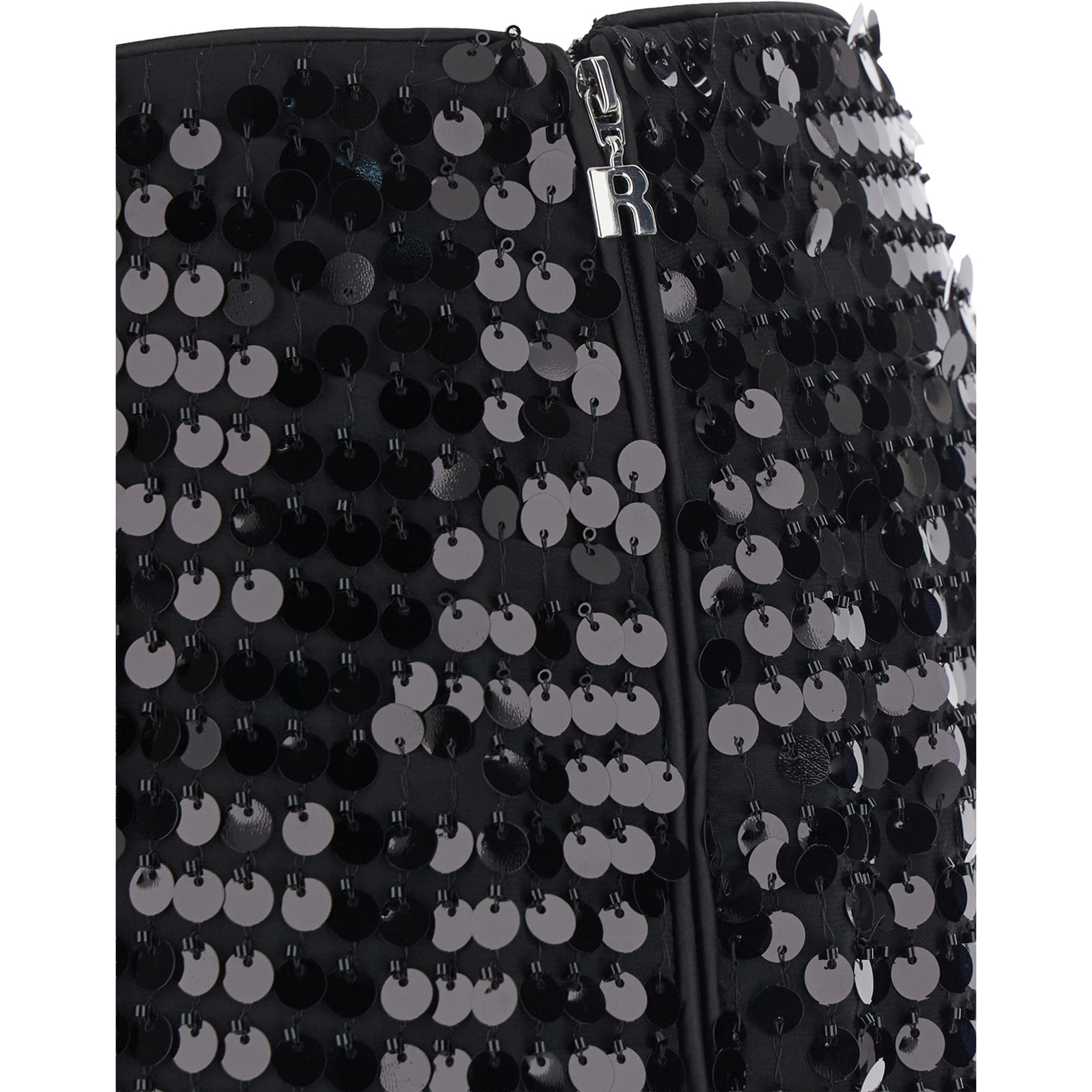 Skirt SEQUINS MINI SKIRT with black polyester fabric for women